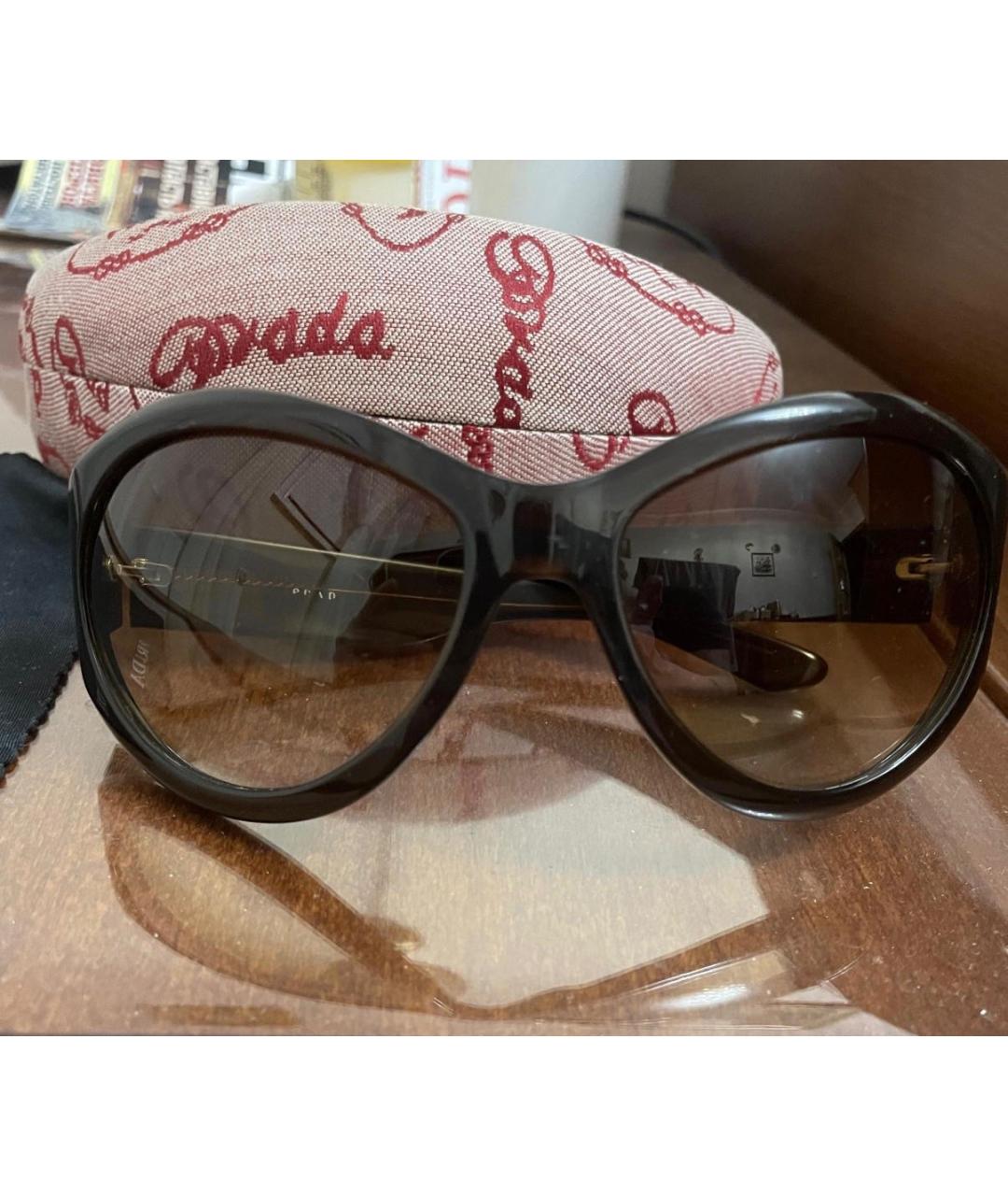 PRADA Коричневые пластиковые солнцезащитные очки, фото 8