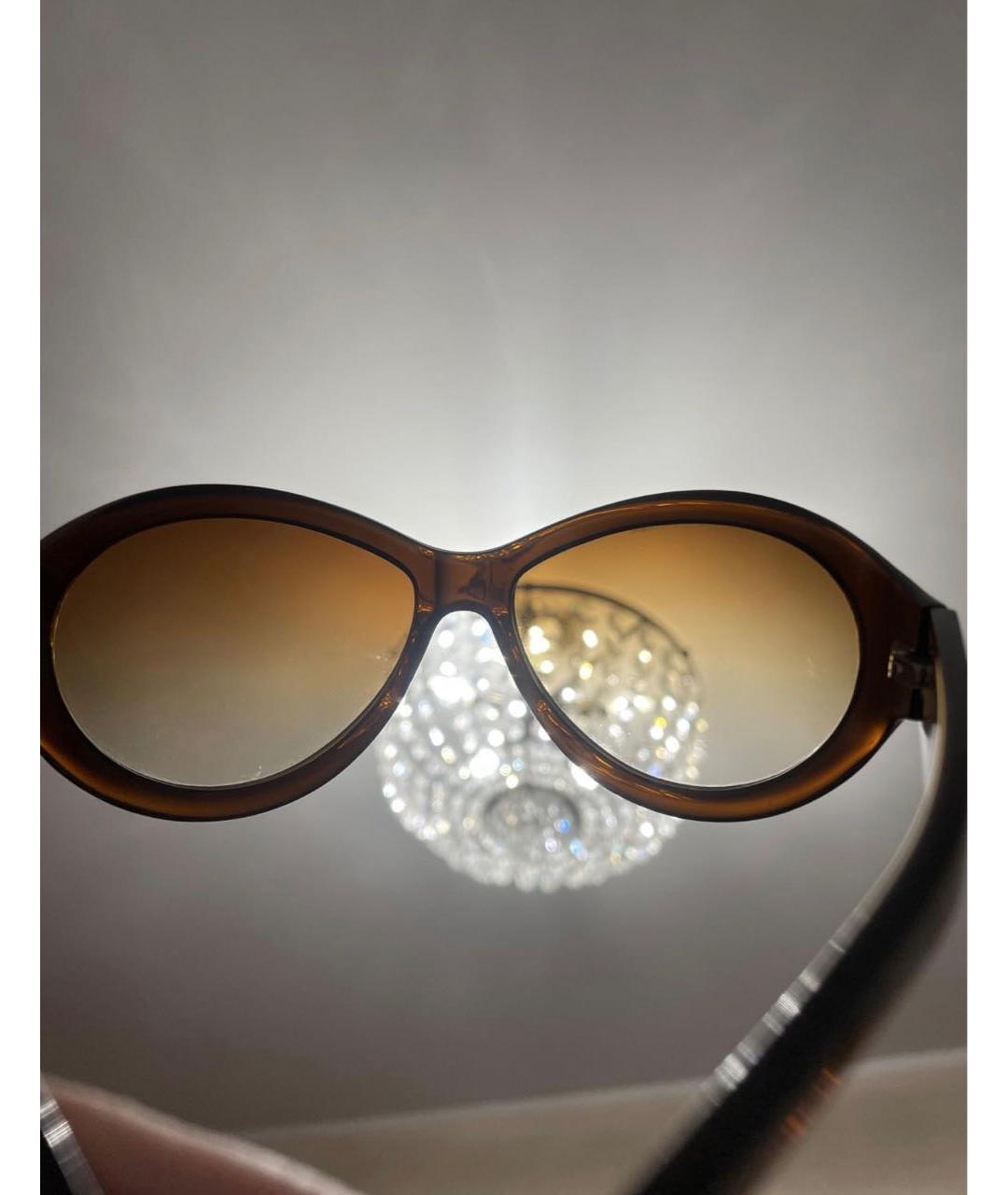 PRADA Коричневые пластиковые солнцезащитные очки, фото 3