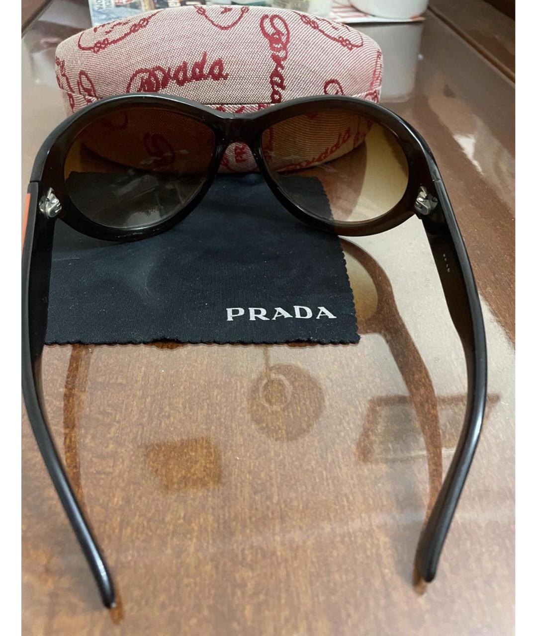 PRADA Коричневые пластиковые солнцезащитные очки, фото 6