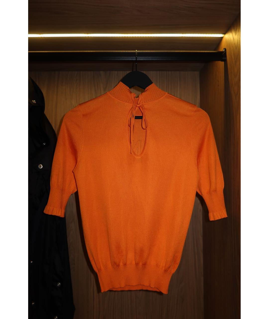 FENDI Оранжевая вискозная водолазка, фото 2