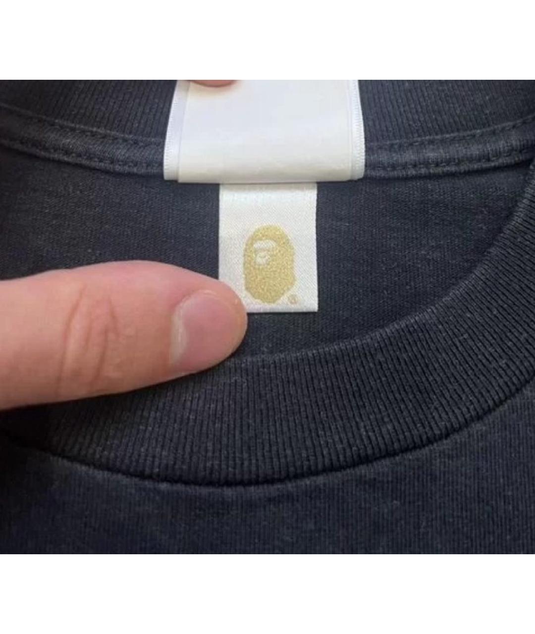 A BATHING APE Черная хлопковая футболка, фото 6