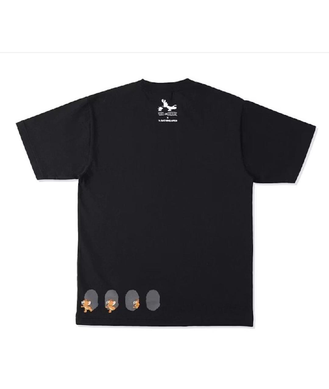 A BATHING APE Черная хлопковая футболка, фото 2