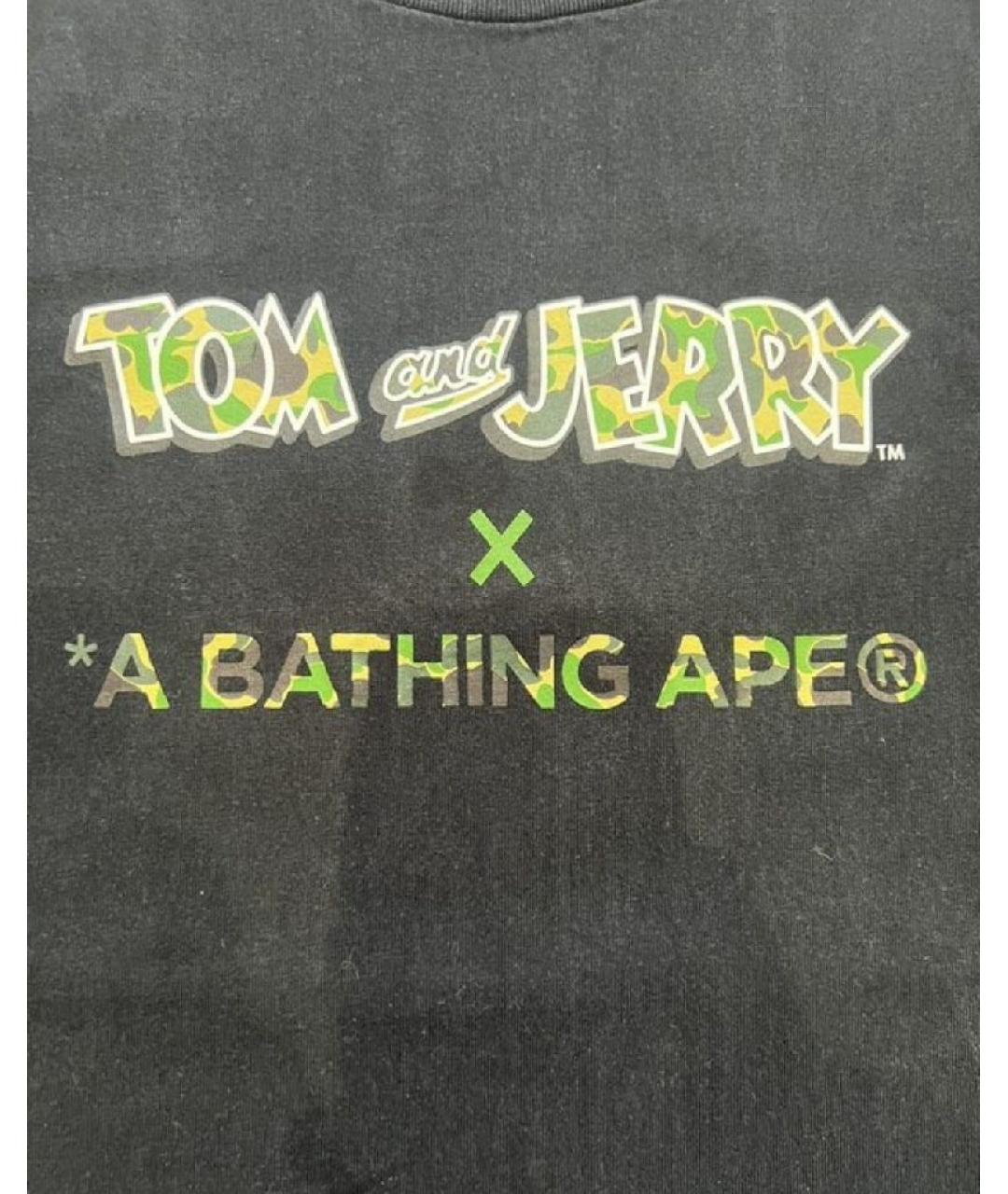 A BATHING APE Черная хлопковая футболка, фото 3