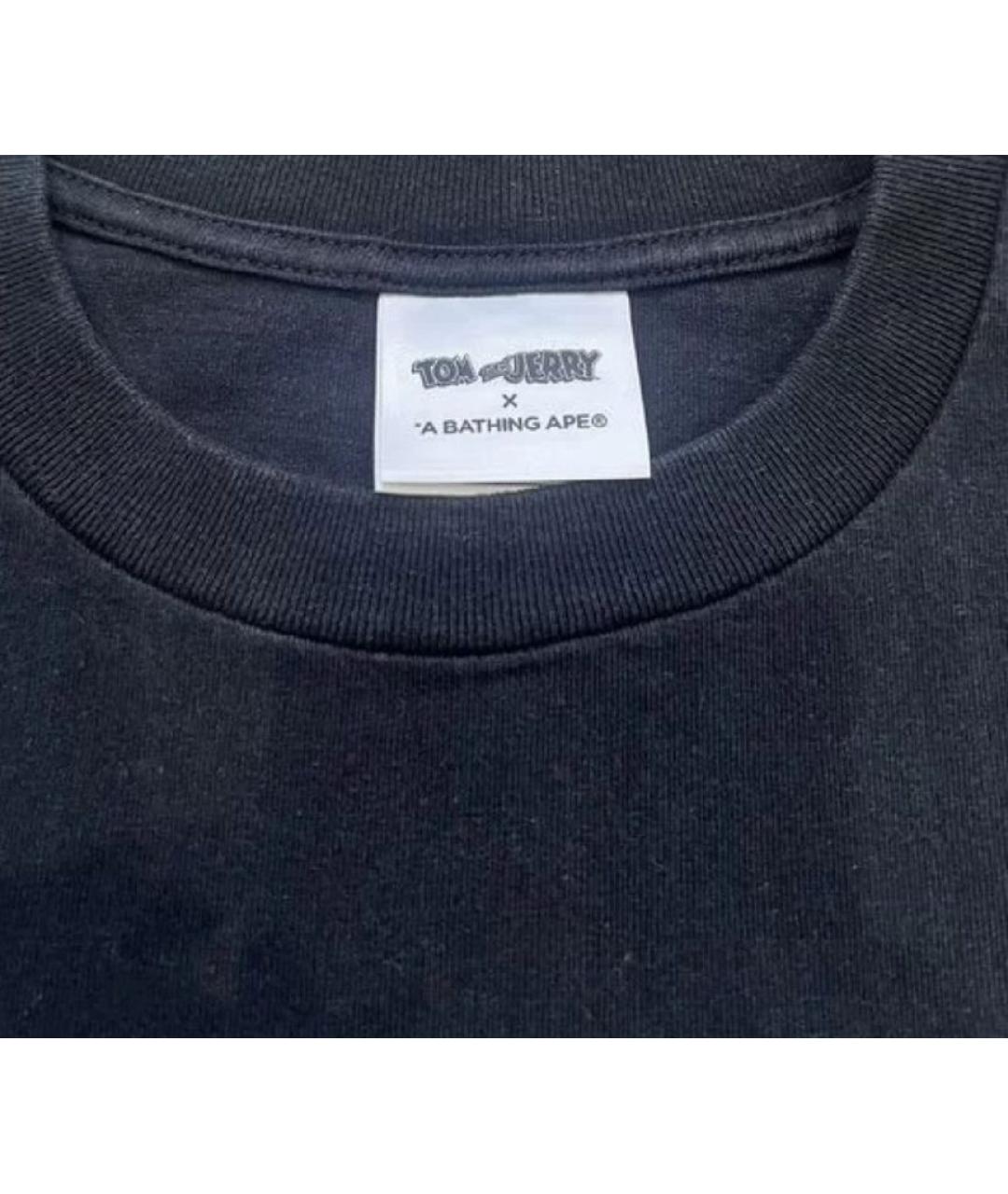 A BATHING APE Черная хлопковая футболка, фото 5