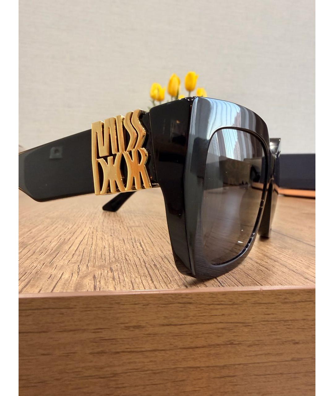 CHRISTIAN DIOR Черные пластиковые солнцезащитные очки, фото 3