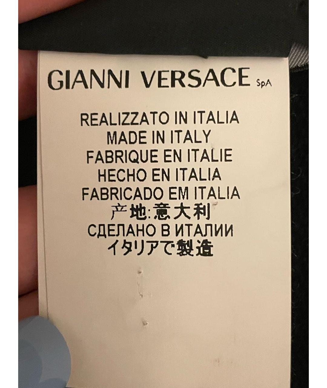 VERSACE Черный шарф, фото 4