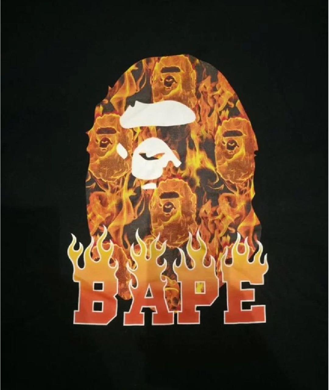 A BATHING APE Черная хлопковая футболка, фото 2