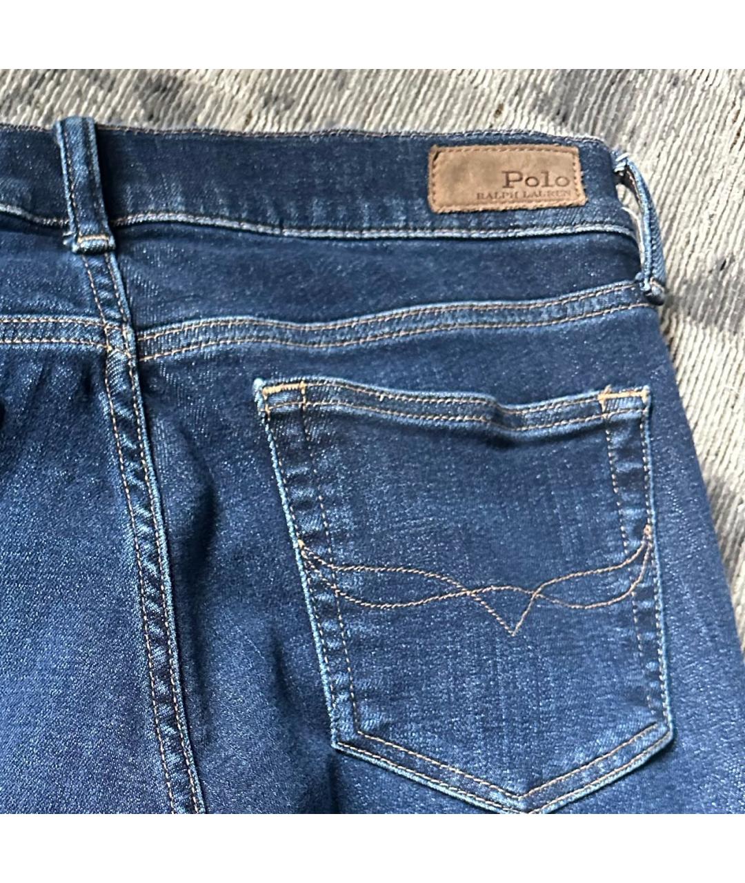 RALPH LAUREN Синие хлопковые джинсы слим, фото 7