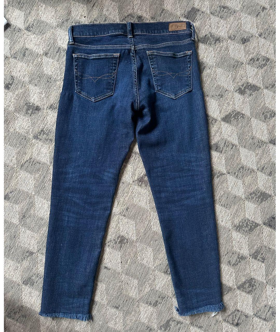 RALPH LAUREN Синие хлопковые джинсы слим, фото 2