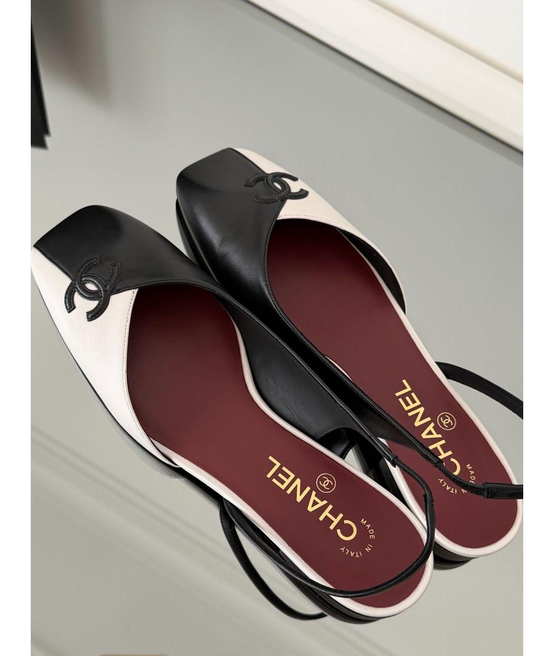 CHANEL Черные кожаные туфли, фото 4