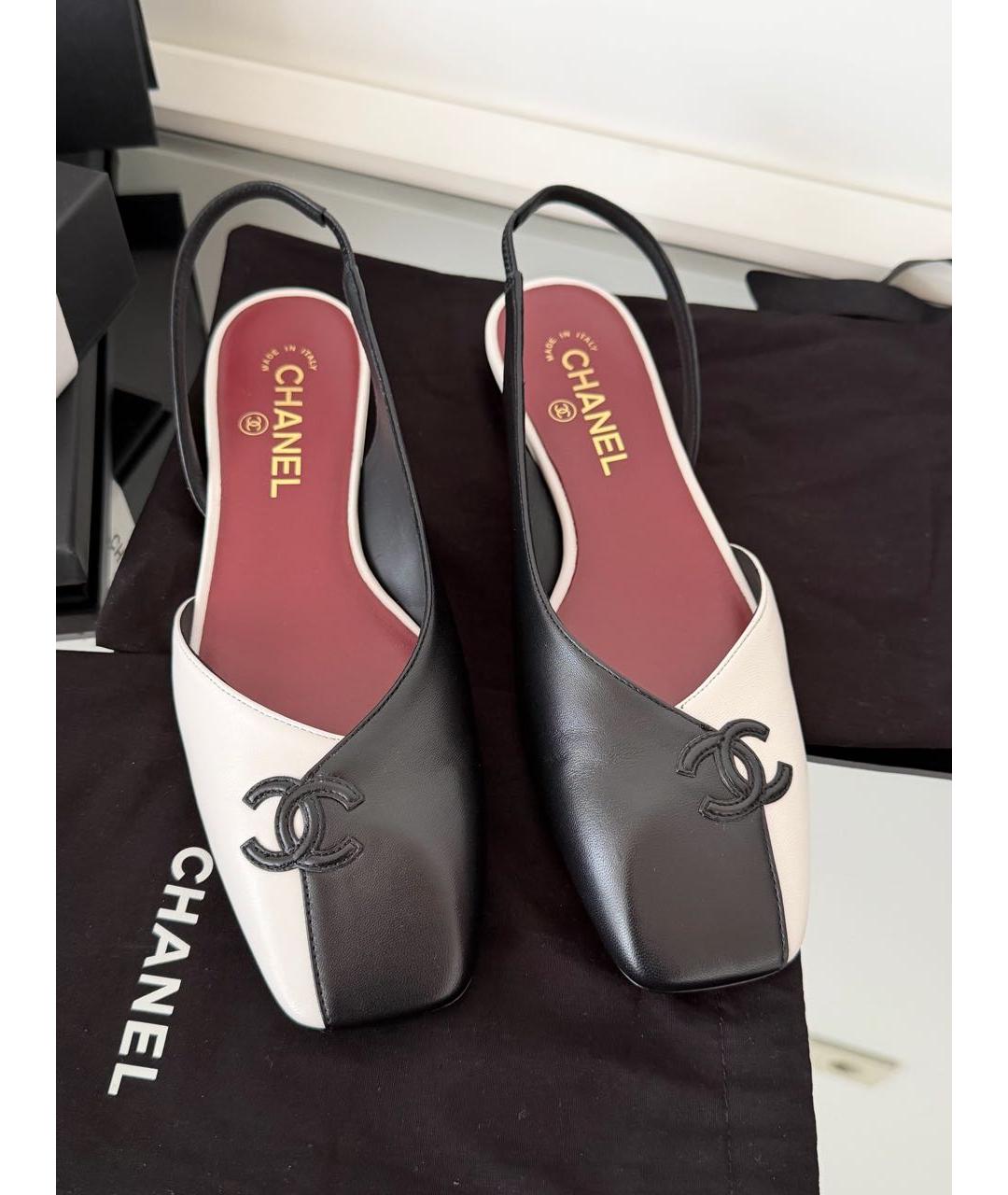 CHANEL Черные кожаные туфли, фото 2