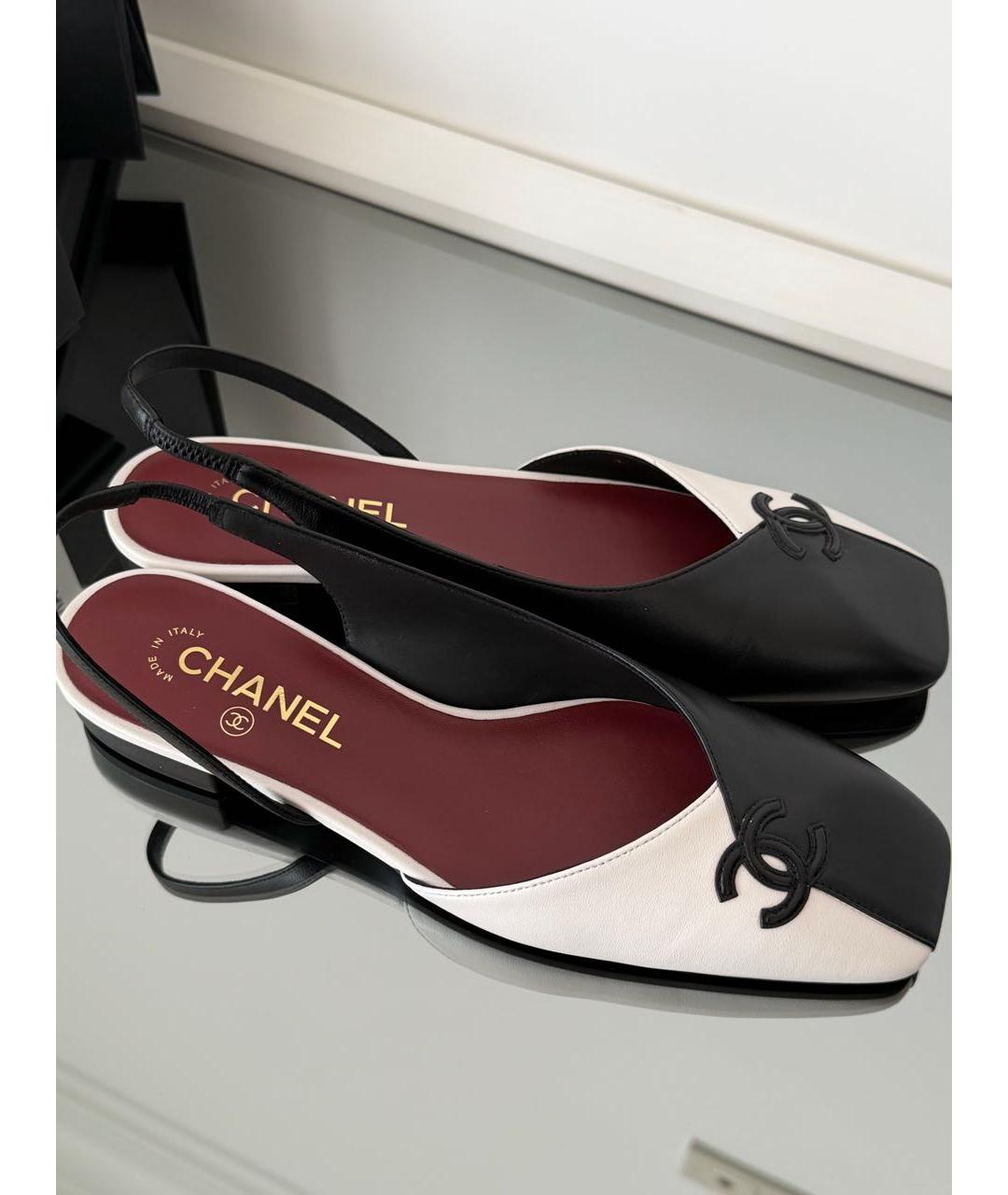 CHANEL Черные кожаные туфли, фото 5