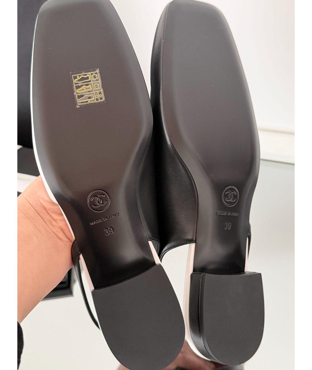 CHANEL Черные кожаные туфли, фото 3