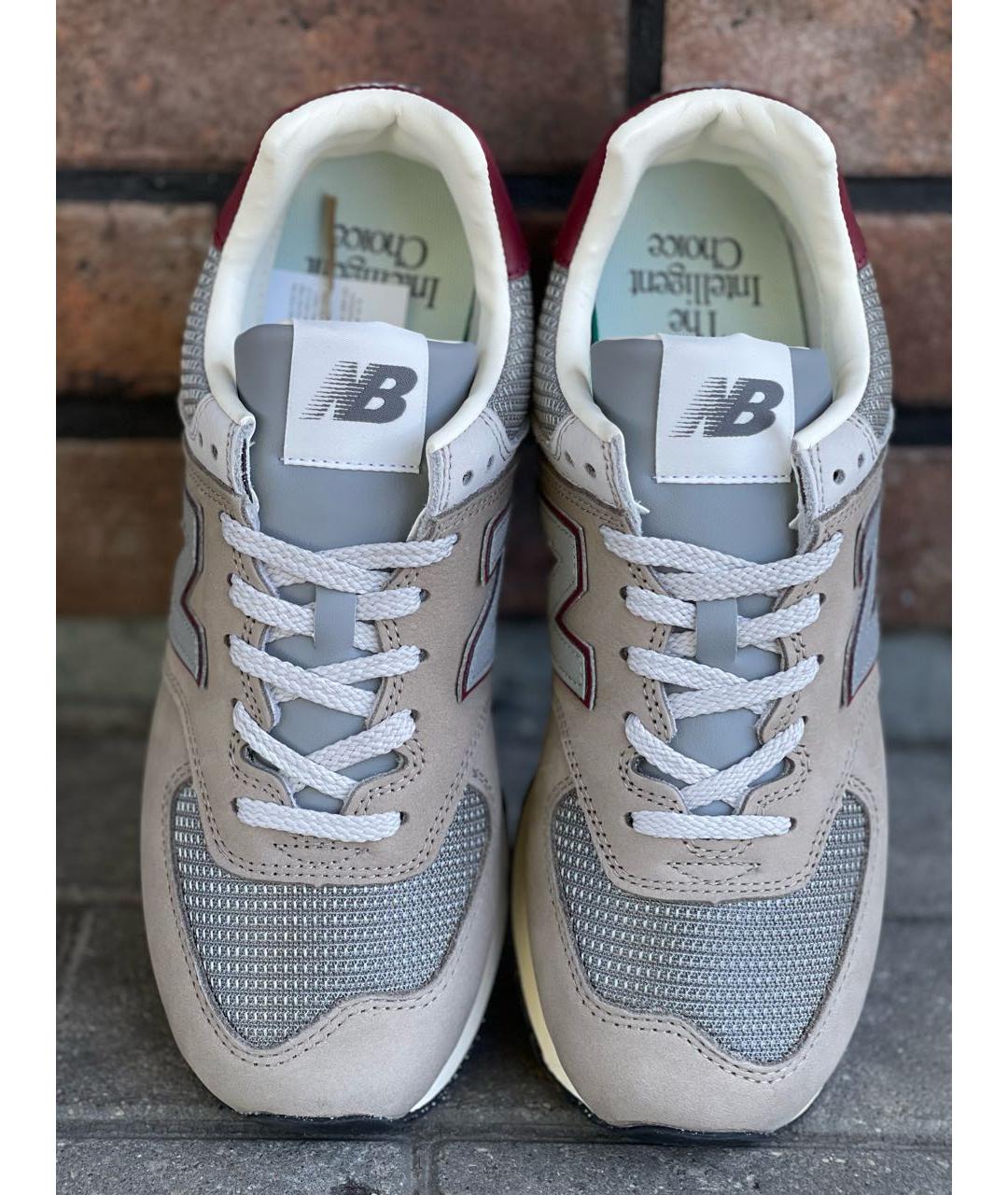 NEW BALANCE Серые кожаные низкие кроссовки / кеды, фото 8