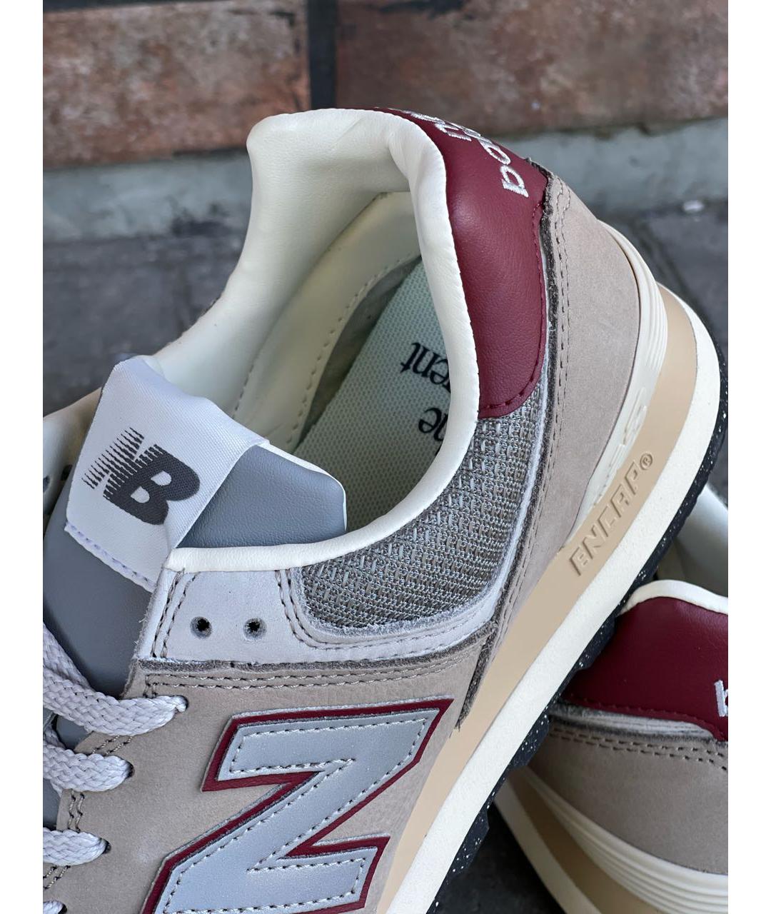 NEW BALANCE Серые кожаные низкие кроссовки / кеды, фото 4
