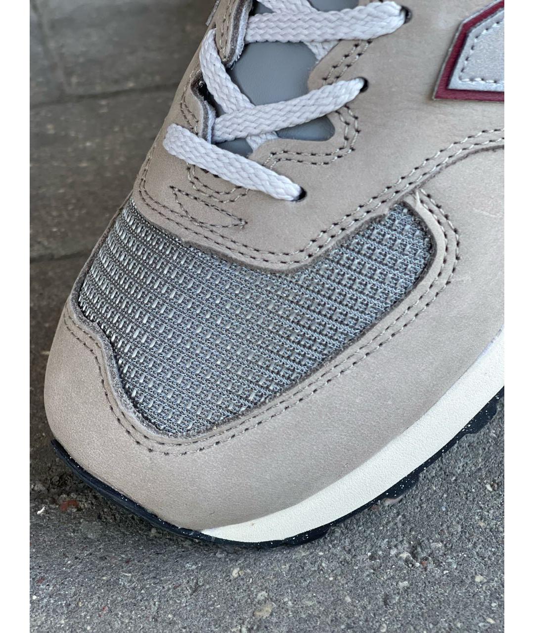 NEW BALANCE Серые кожаные низкие кроссовки / кеды, фото 3