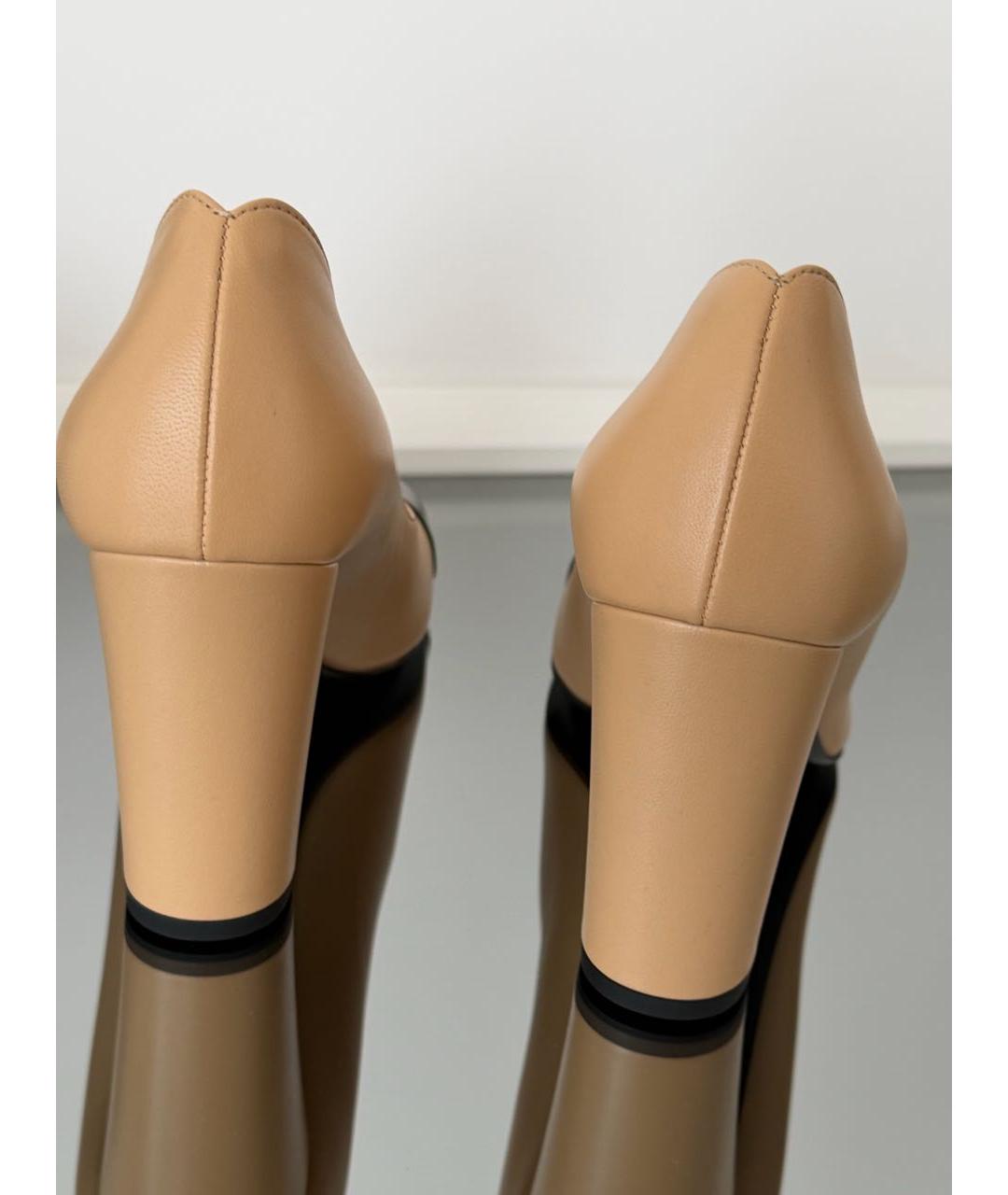 CHANEL Бежевые кожаные туфли, фото 6