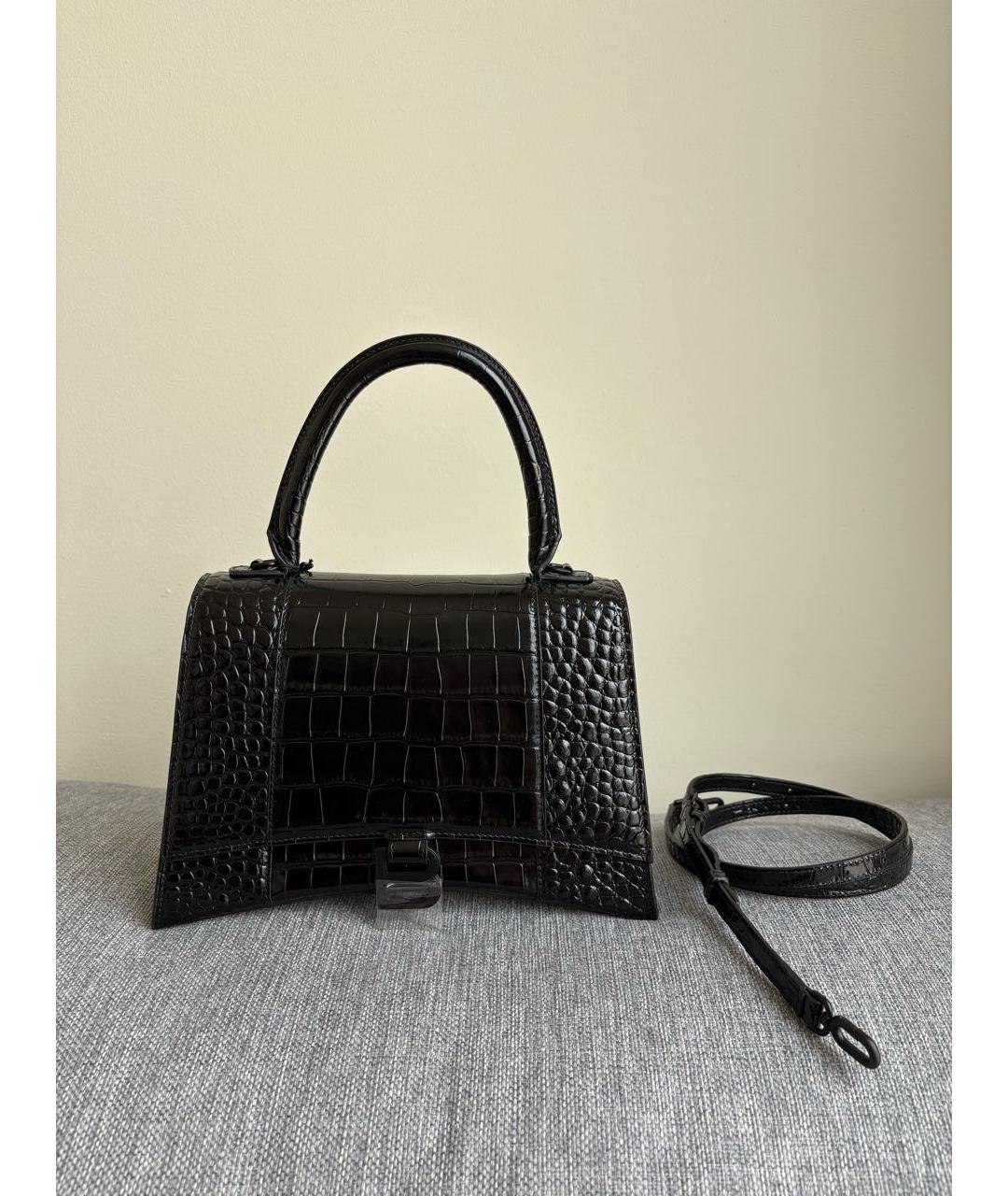 BALENCIAGA Черная кожаная сумка с короткими ручками, фото 5