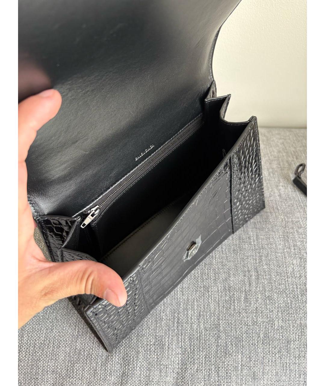 BALENCIAGA Черная кожаная сумка с короткими ручками, фото 4