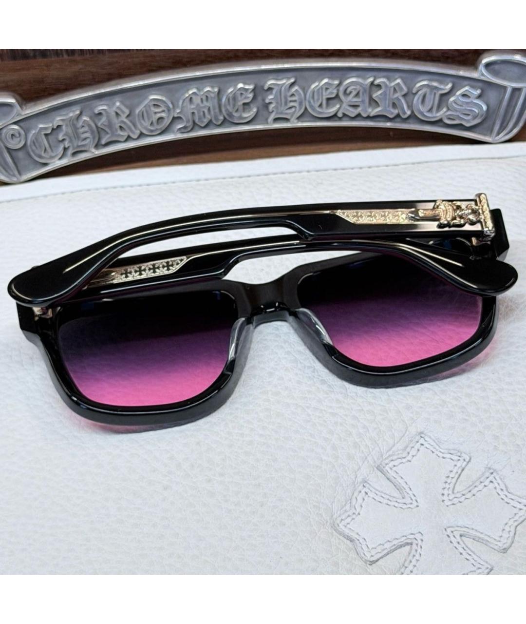 CHROME HEARTS Черные пластиковые солнцезащитные очки, фото 4