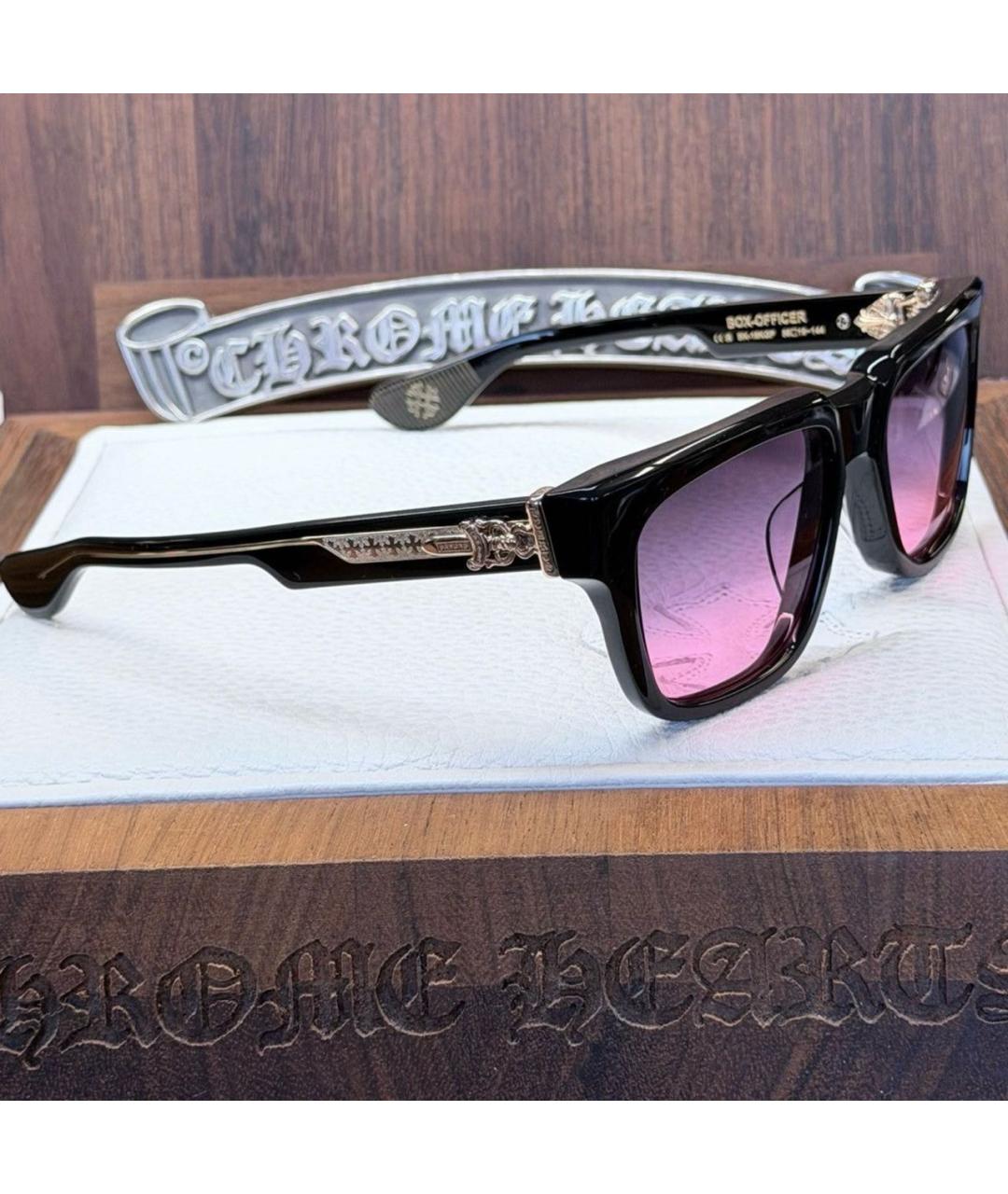 CHROME HEARTS Черные пластиковые солнцезащитные очки, фото 2