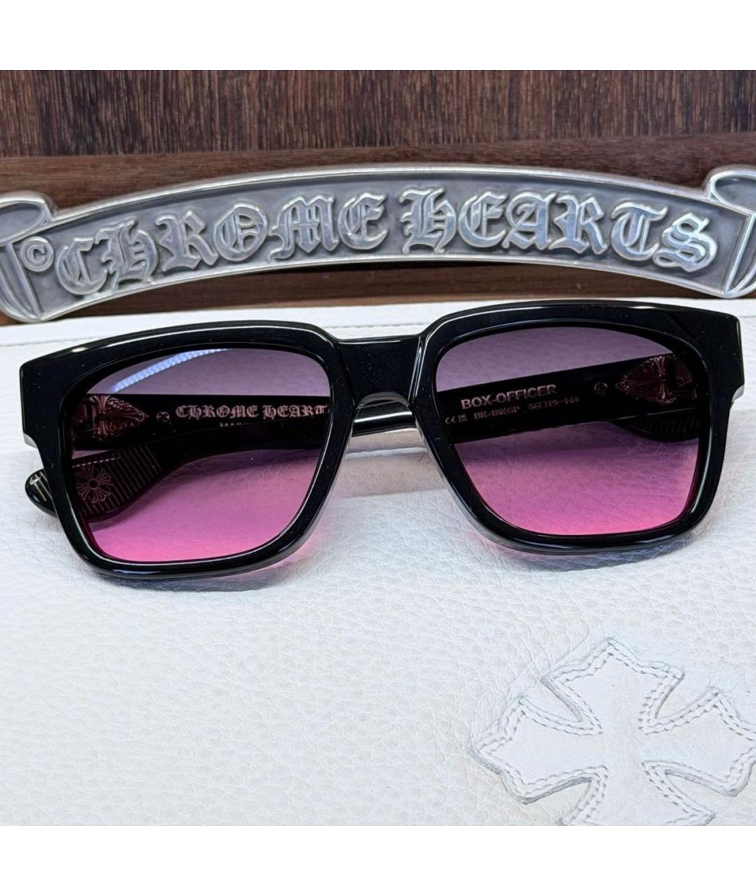 CHROME HEARTS Черные пластиковые солнцезащитные очки, фото 7