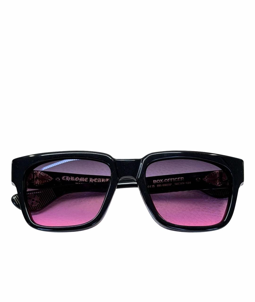 CHROME HEARTS Черные пластиковые солнцезащитные очки, фото 1