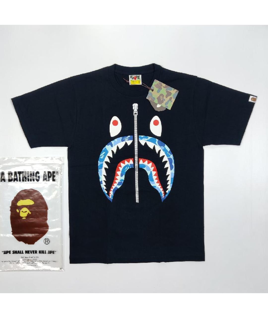 A BATHING APE Черная хлопковая футболка, фото 7