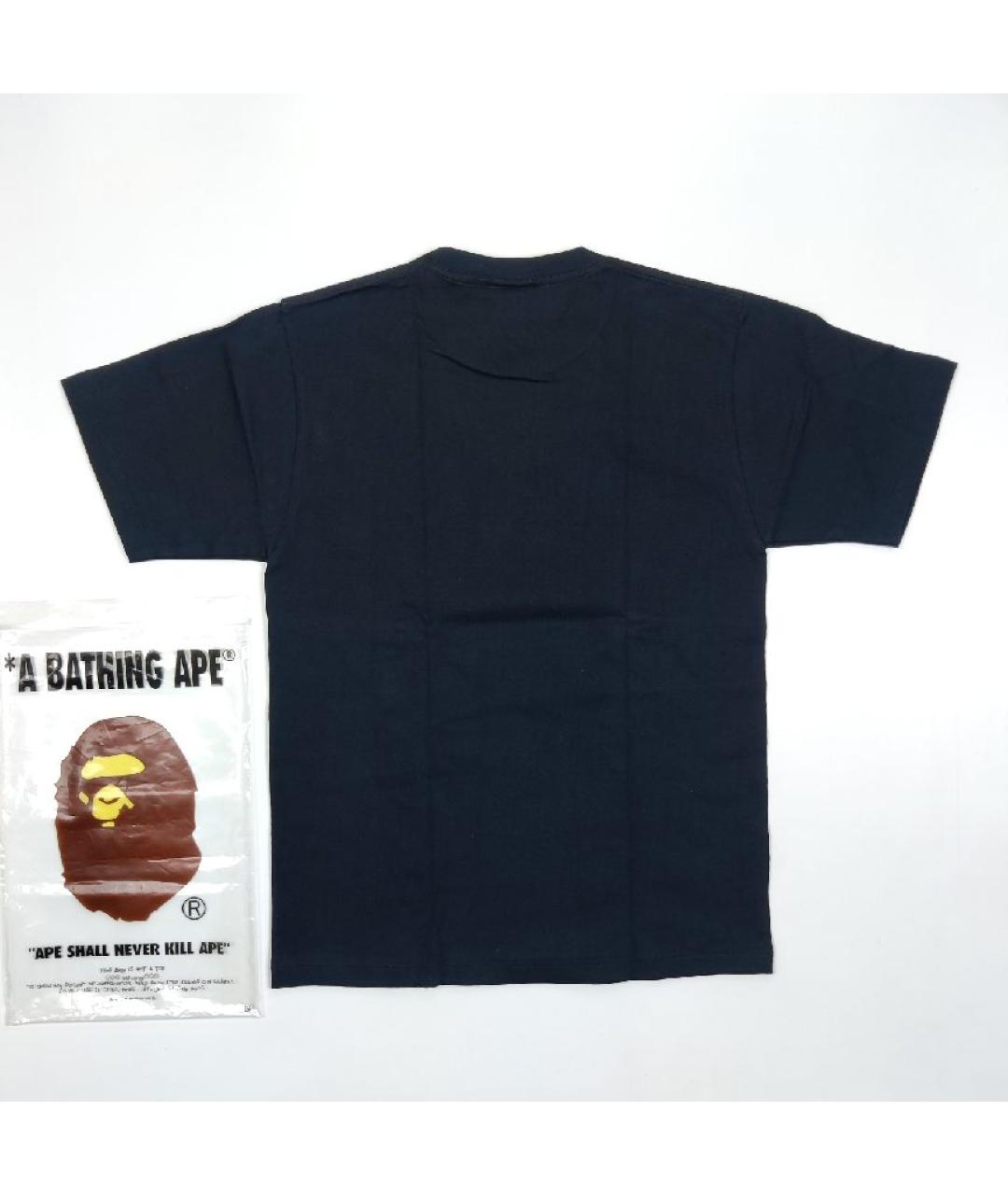 A BATHING APE Черная хлопковая футболка, фото 2