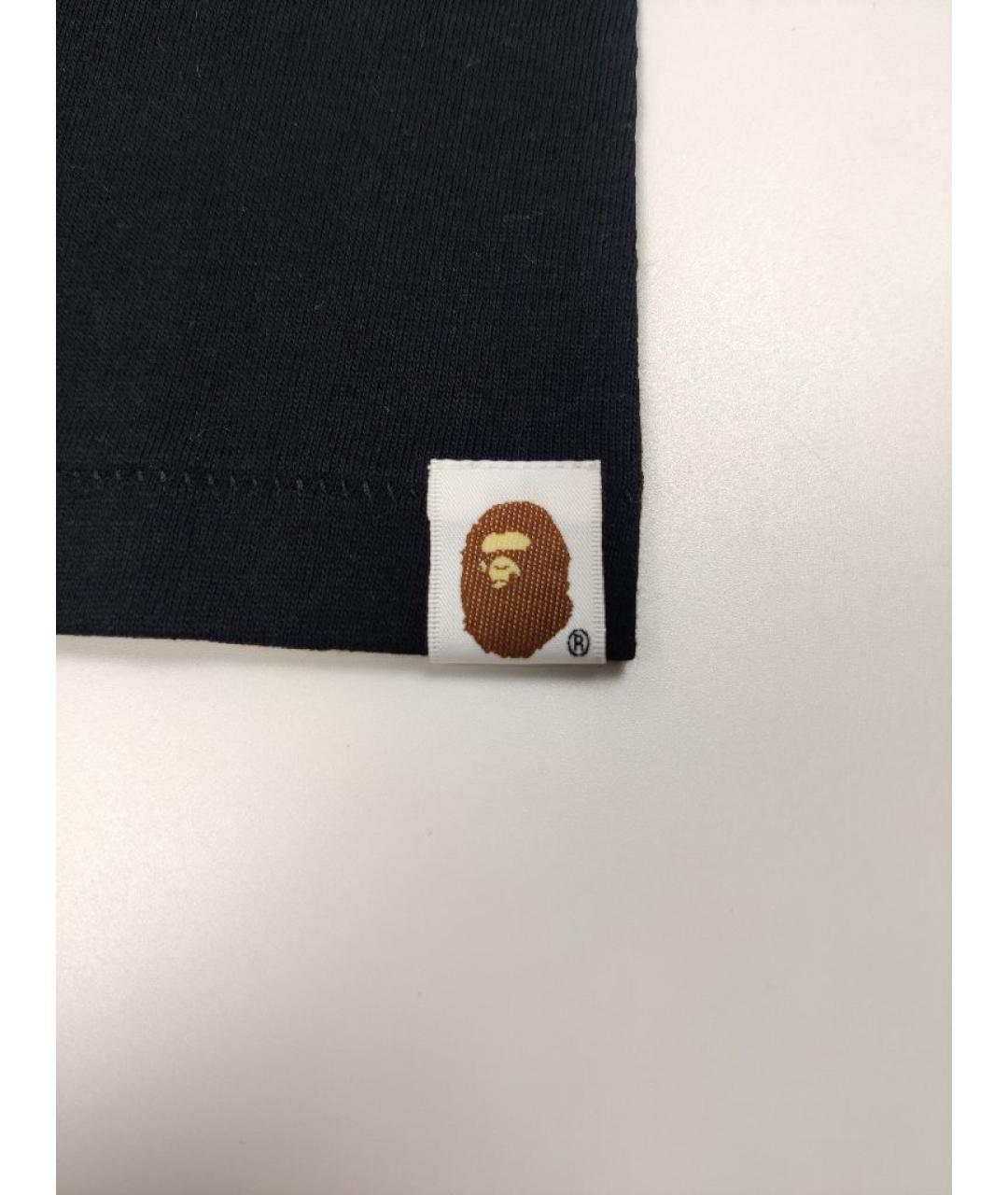 A BATHING APE Черная хлопковая футболка, фото 6