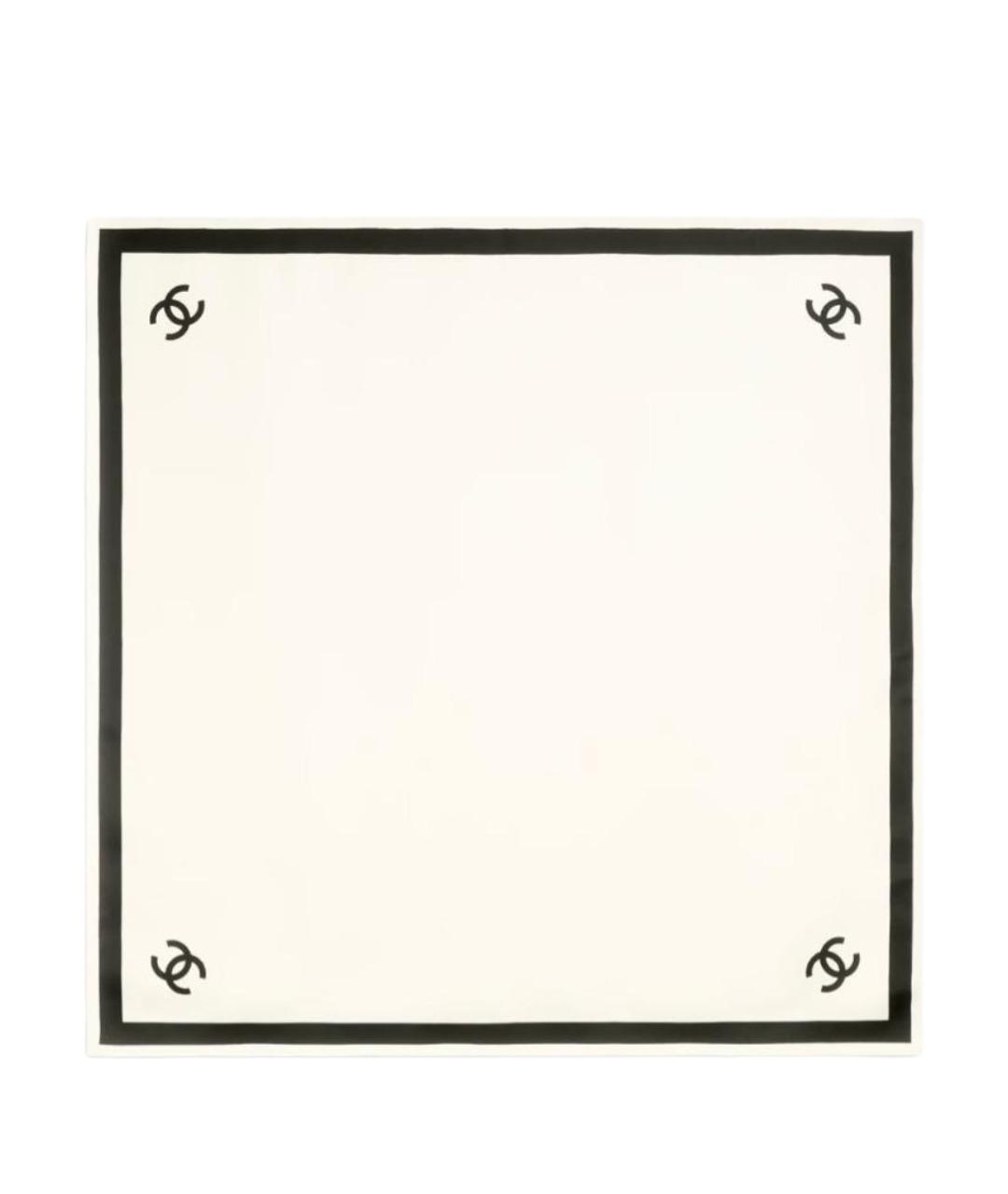 CHANEL Белый шелковый платок, фото 1