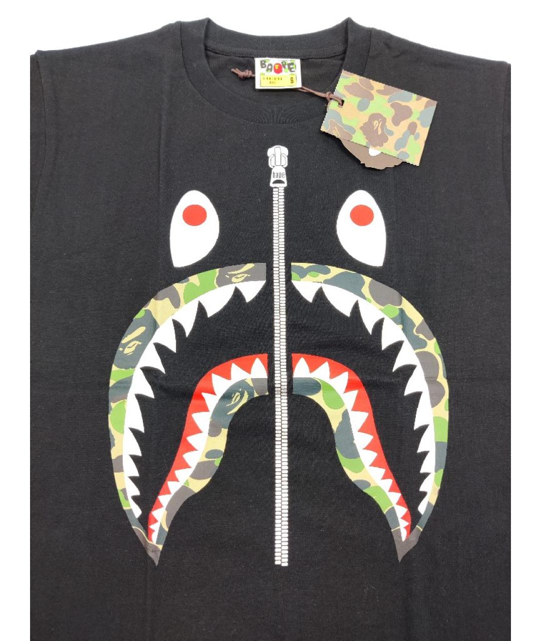 A BATHING APE Черная хлопковая футболка, фото 2