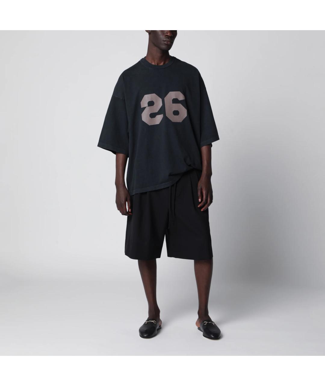 FEAR OF GOD Черная хлопковая футболка, фото 3