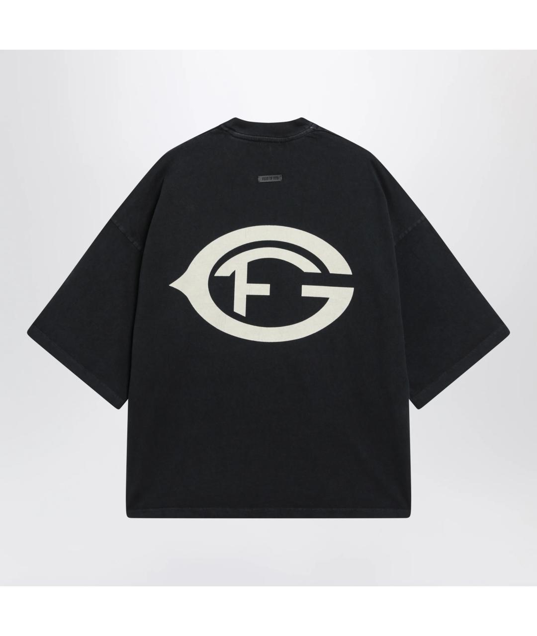 FEAR OF GOD Черная хлопковая футболка, фото 2
