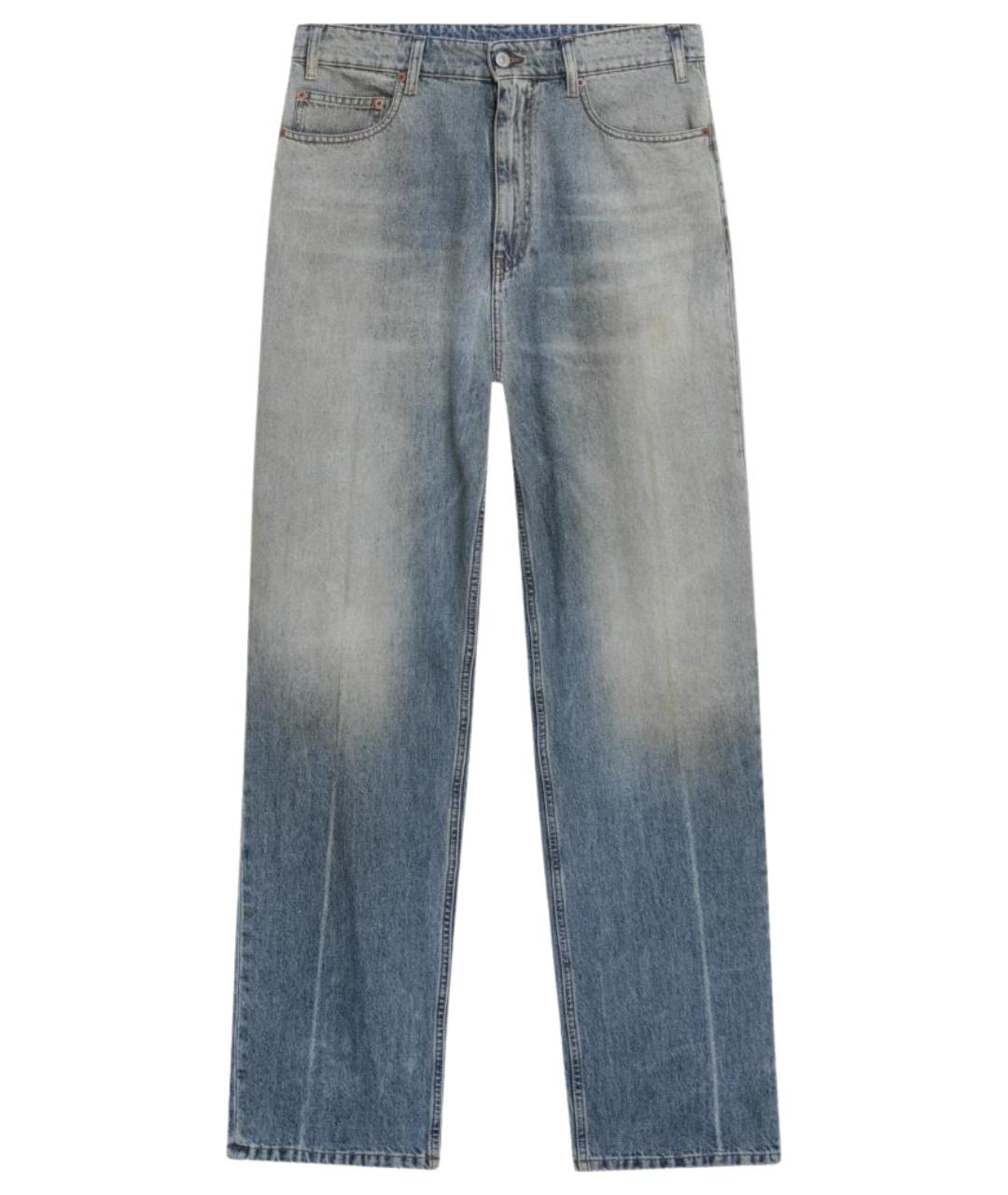 MM6 MAISON MARGIELA Голубые хлопковые прямые джинсы, фото 1