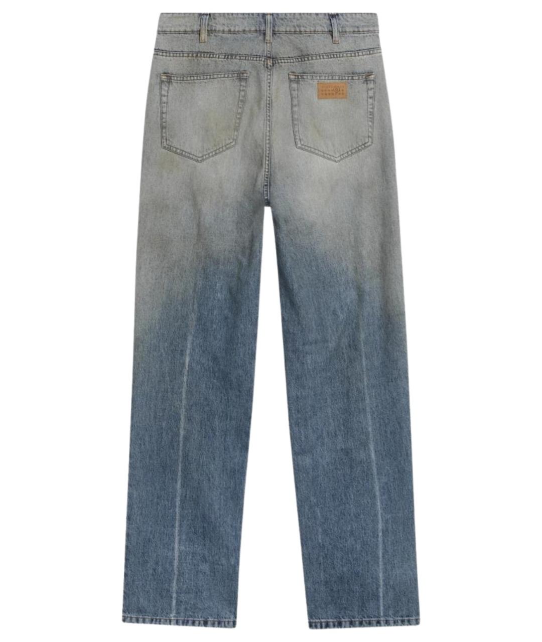 MM6 MAISON MARGIELA Голубые хлопковые прямые джинсы, фото 2