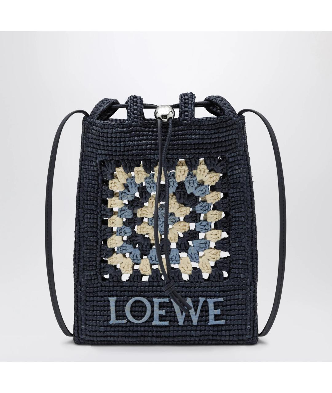 LOEWE Синяя пелетеная сумка через плечо, фото 3