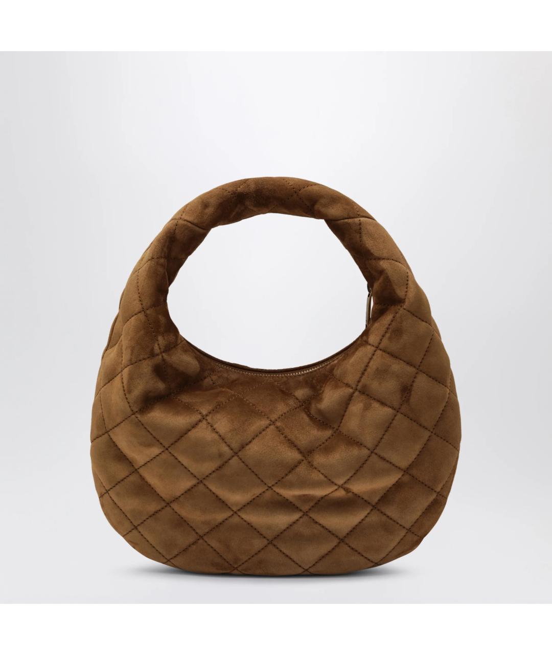 SAINT LAURENT Коричневая замшевая сумка через плечо, фото 2