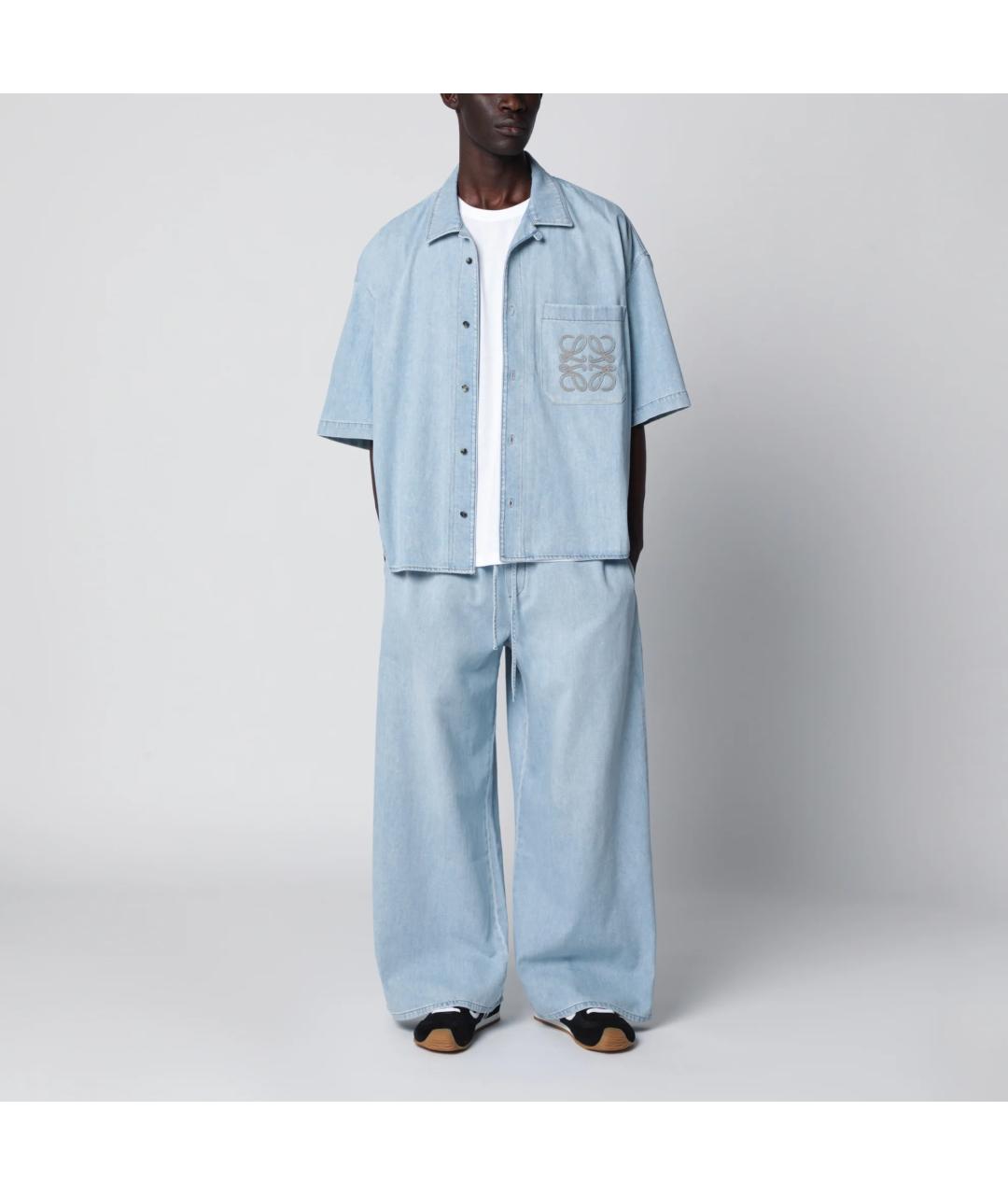 LOEWE Голубая хлопковая кэжуал рубашка, фото 4