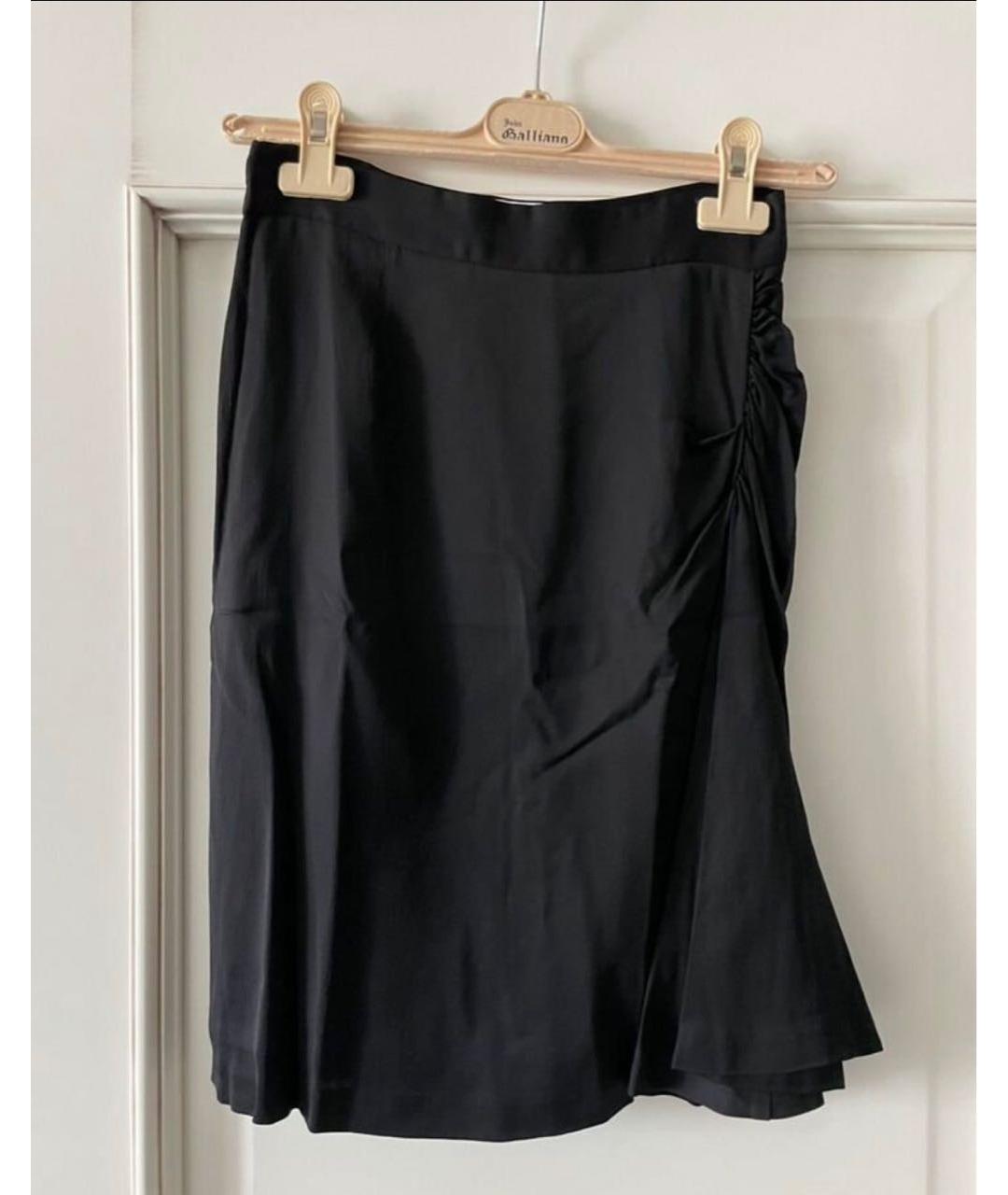 RED VALENTINO Черная вискозная юбка миди, фото 2
