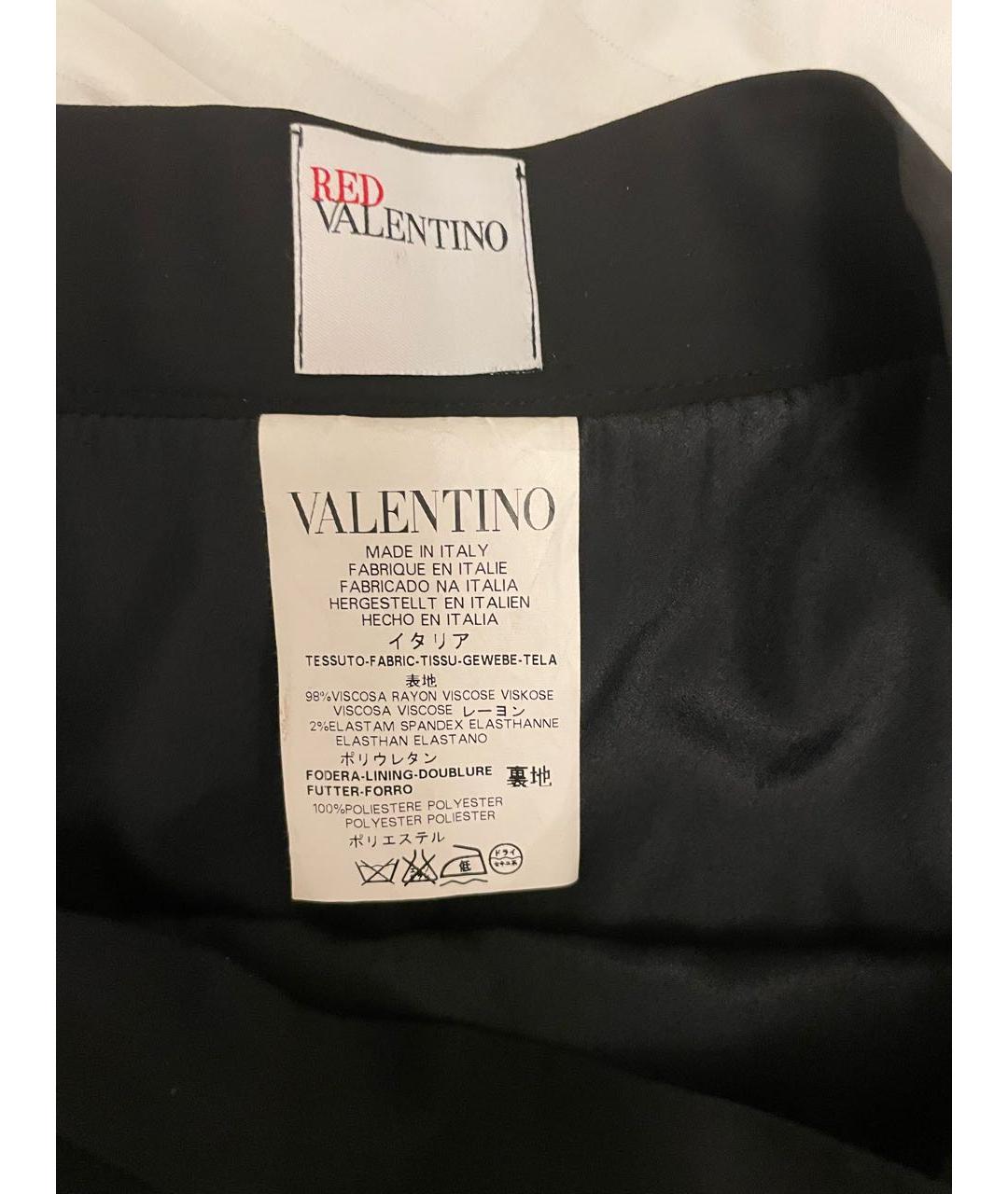 RED VALENTINO Черная вискозная юбка миди, фото 3