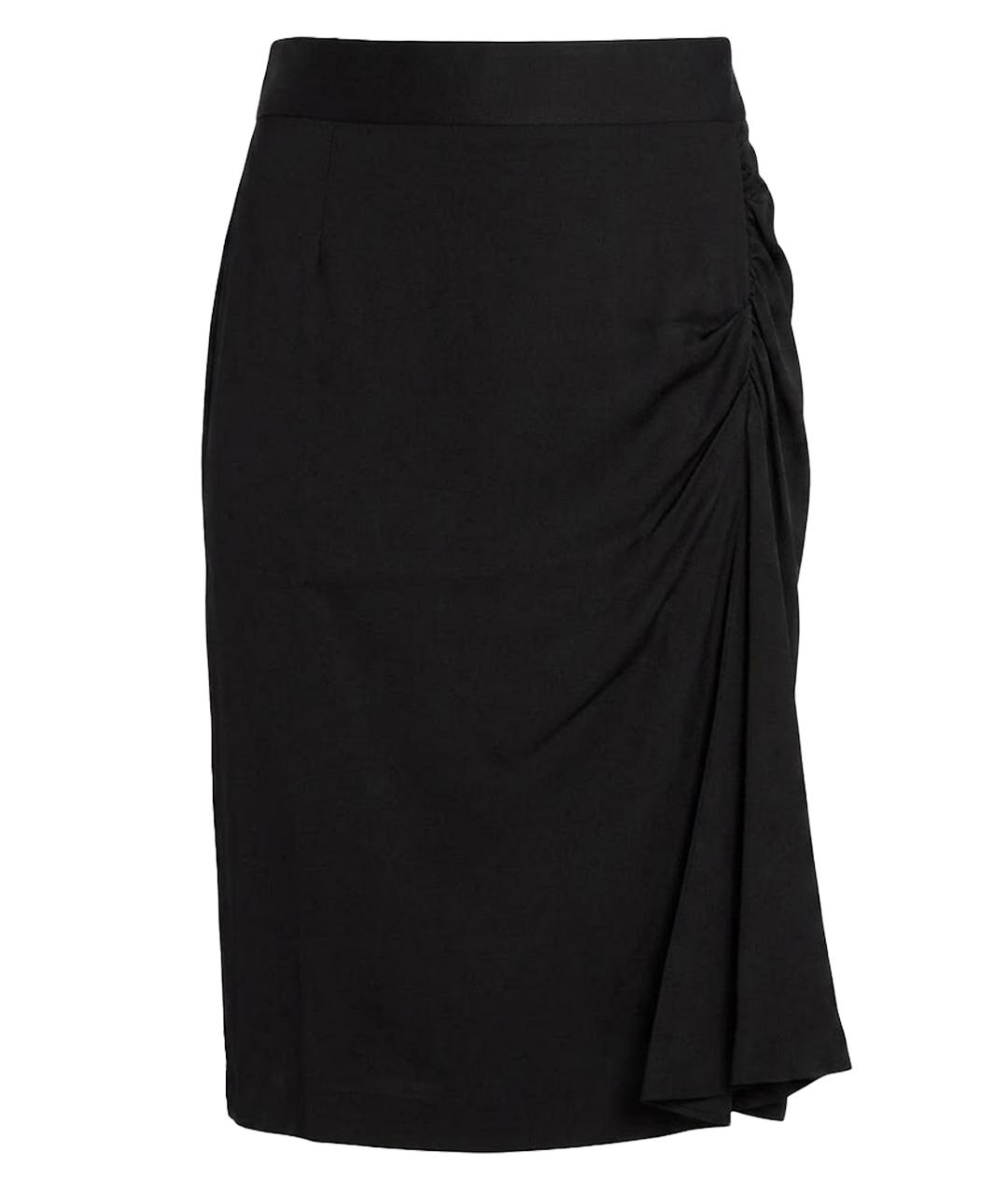 RED VALENTINO Черная вискозная юбка миди, фото 1