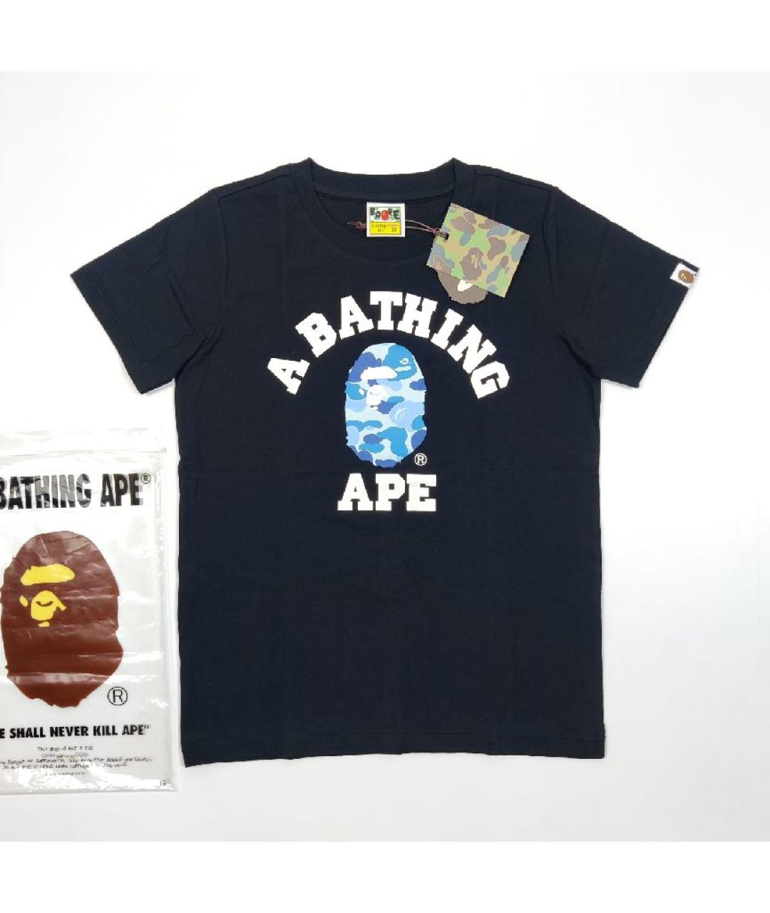 A BATHING APE Черная хлопковая футболка, фото 7