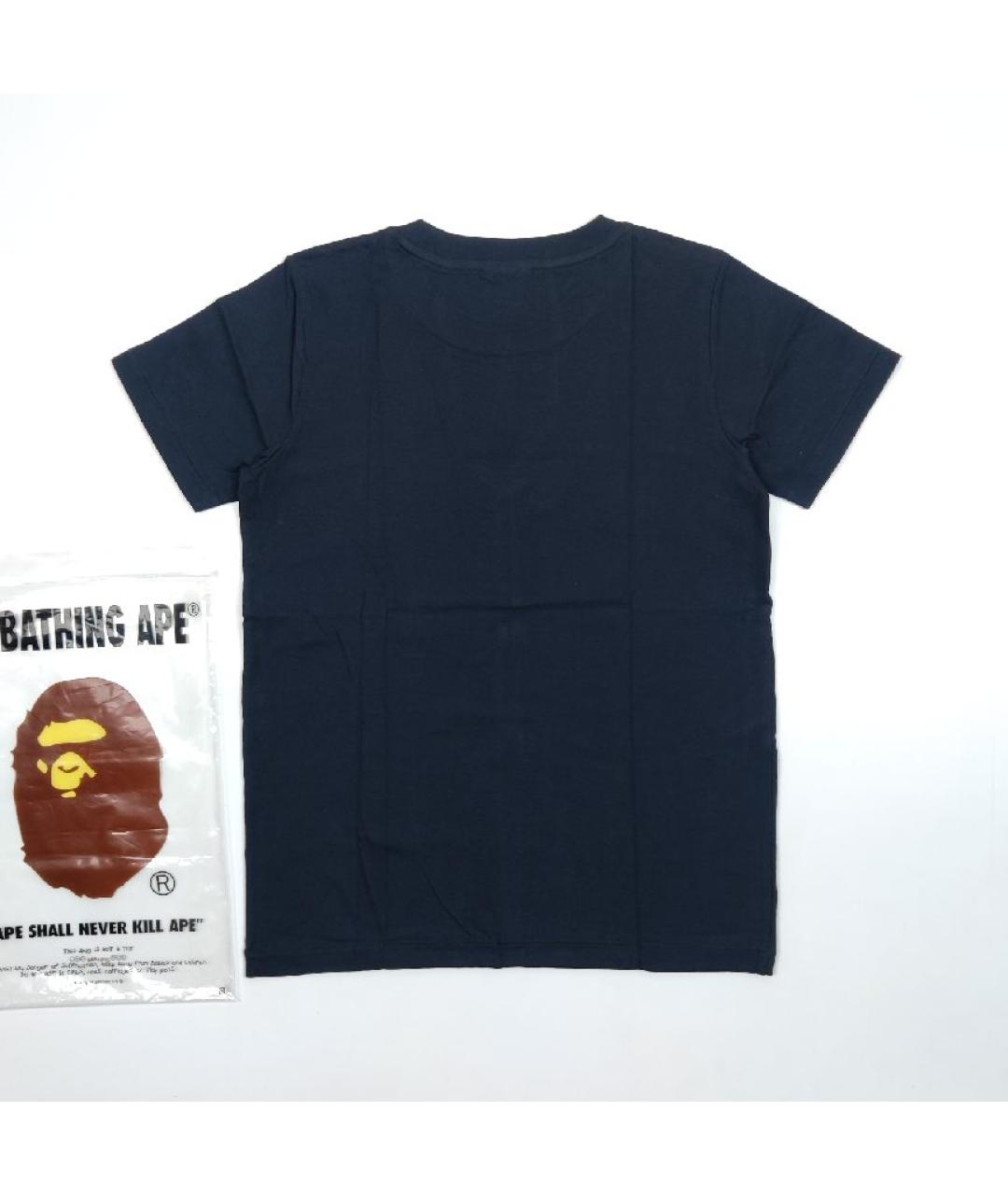 A BATHING APE Черная хлопковая футболка, фото 2