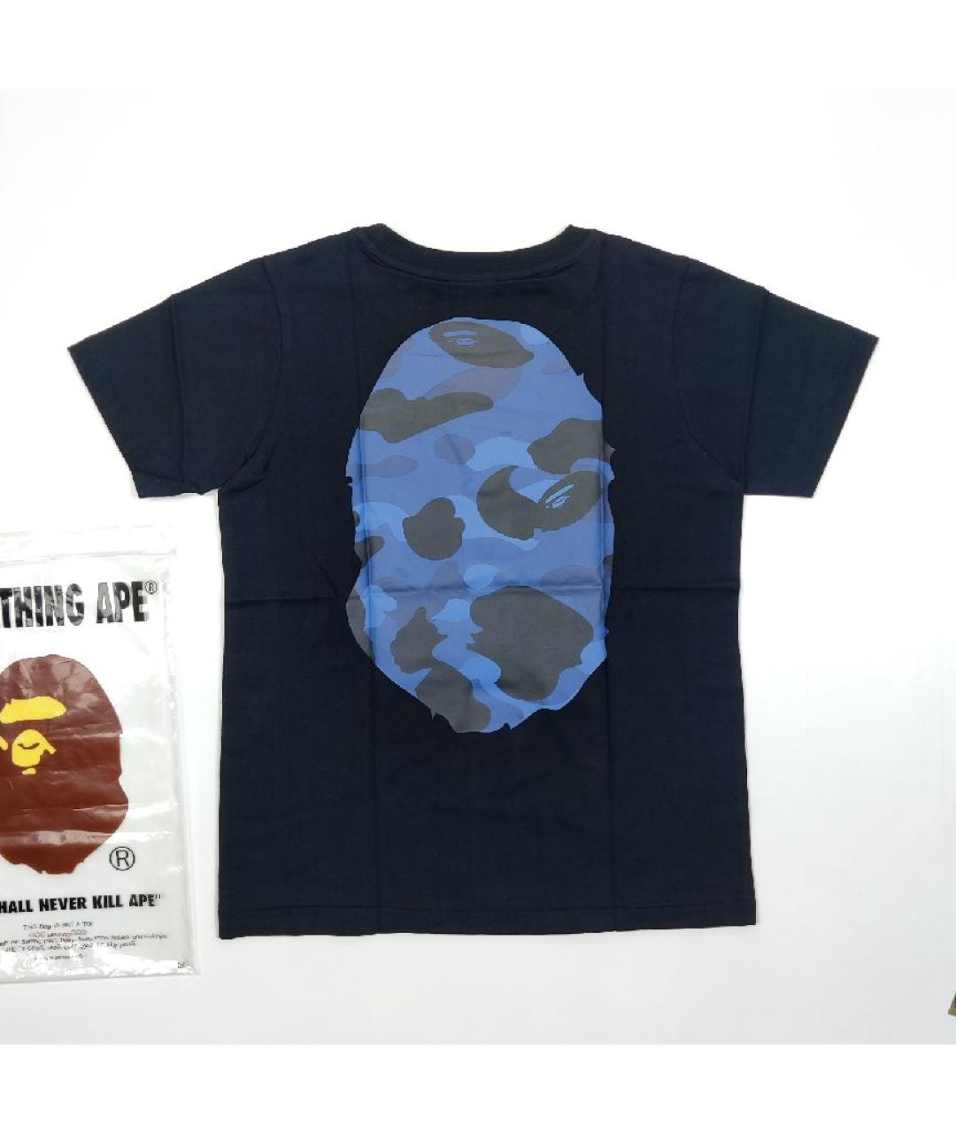 A BATHING APE Черная хлопковая футболка, фото 2