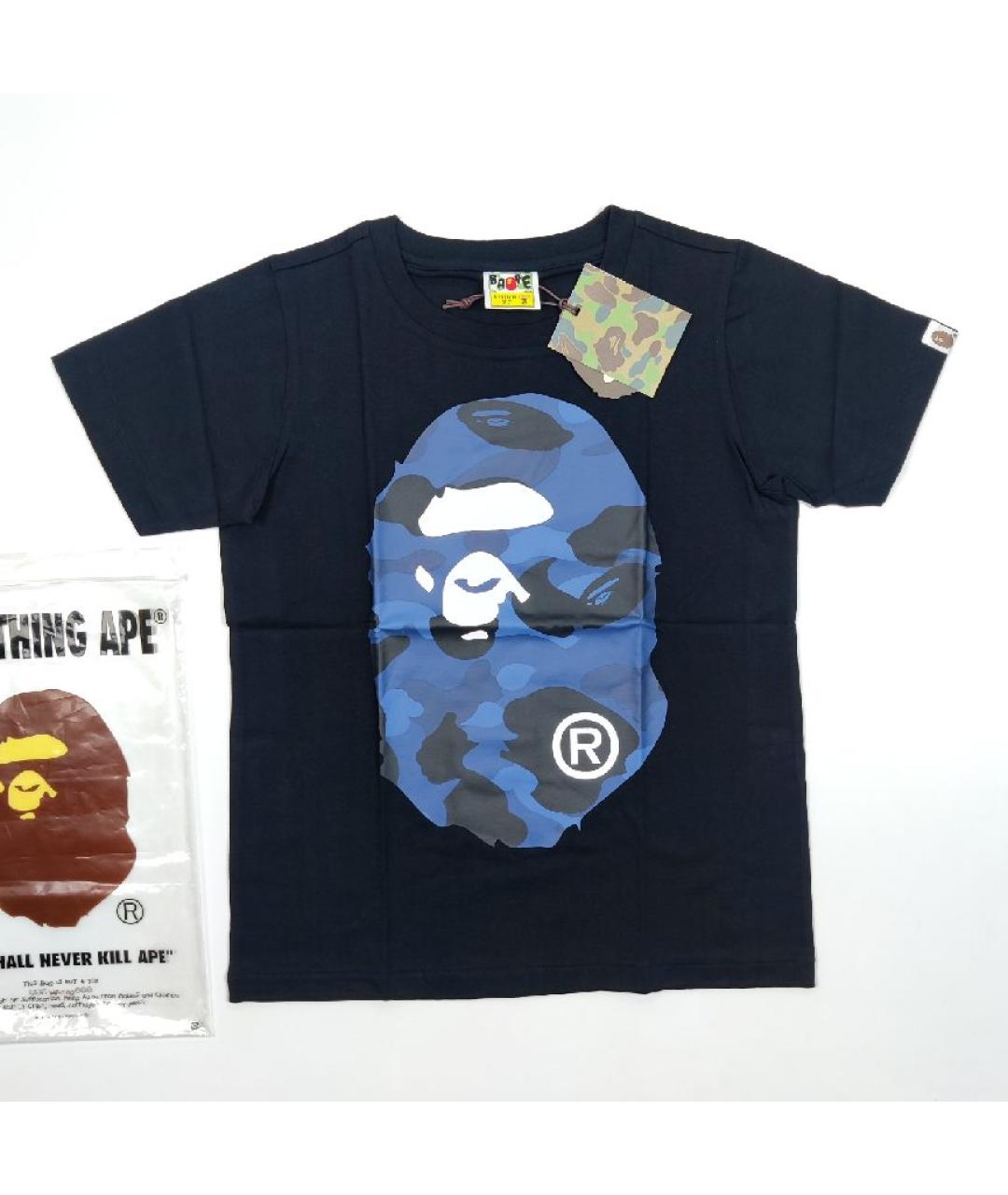 A BATHING APE Черная хлопковая футболка, фото 7