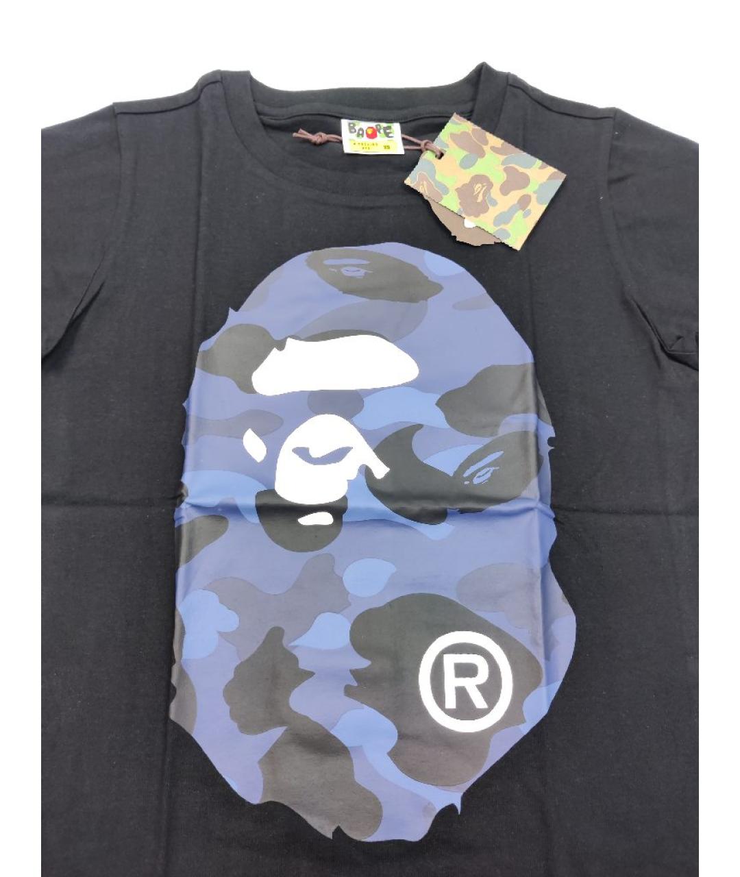 A BATHING APE Черная хлопковая футболка, фото 3