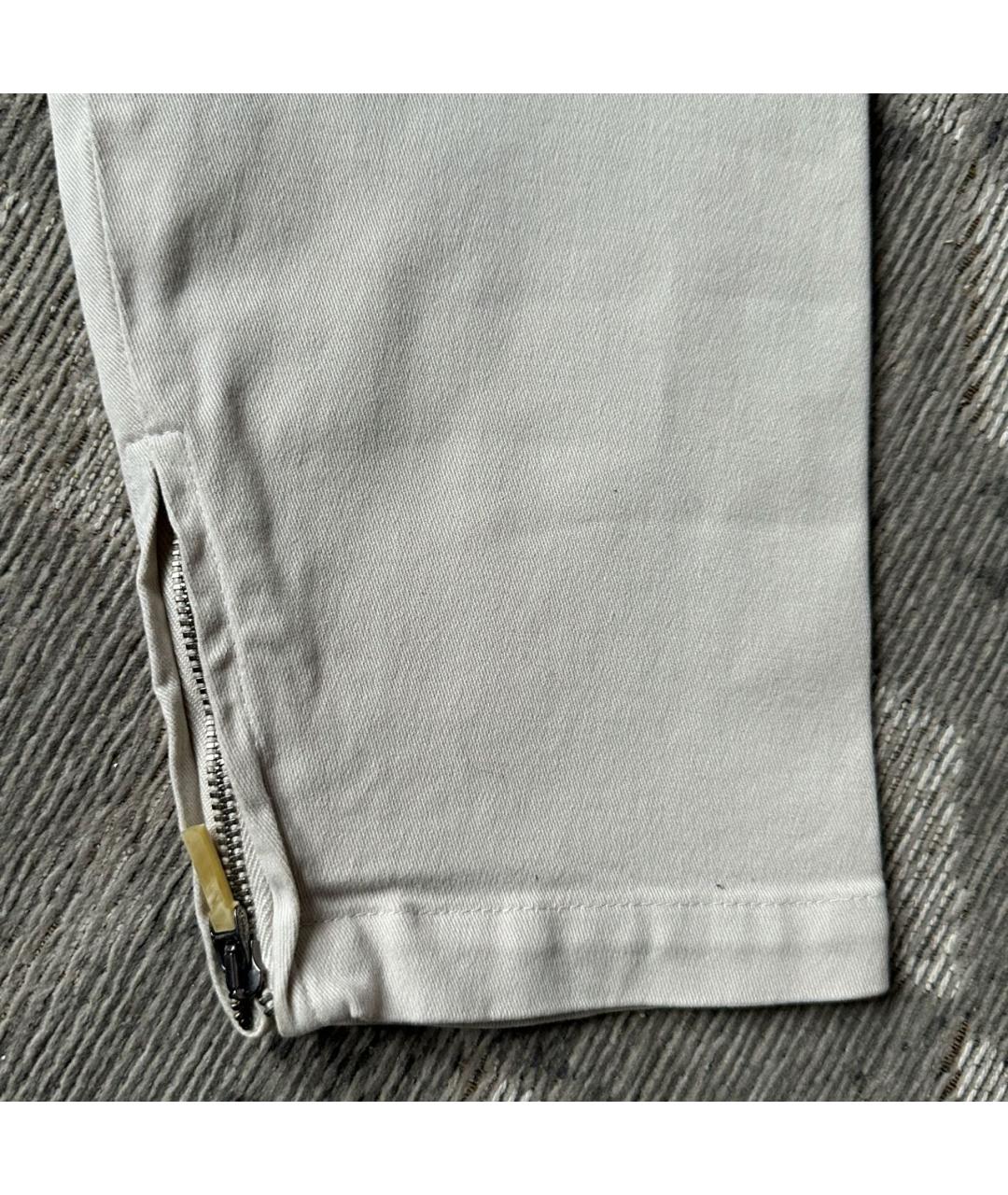 FABIANA FILIPPI Бежевые хлопко-эластановые брюки узкие, фото 6