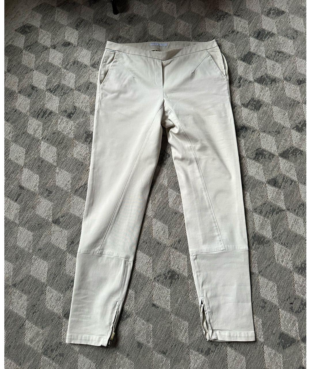 FABIANA FILIPPI Бежевые хлопко-эластановые брюки узкие, фото 9