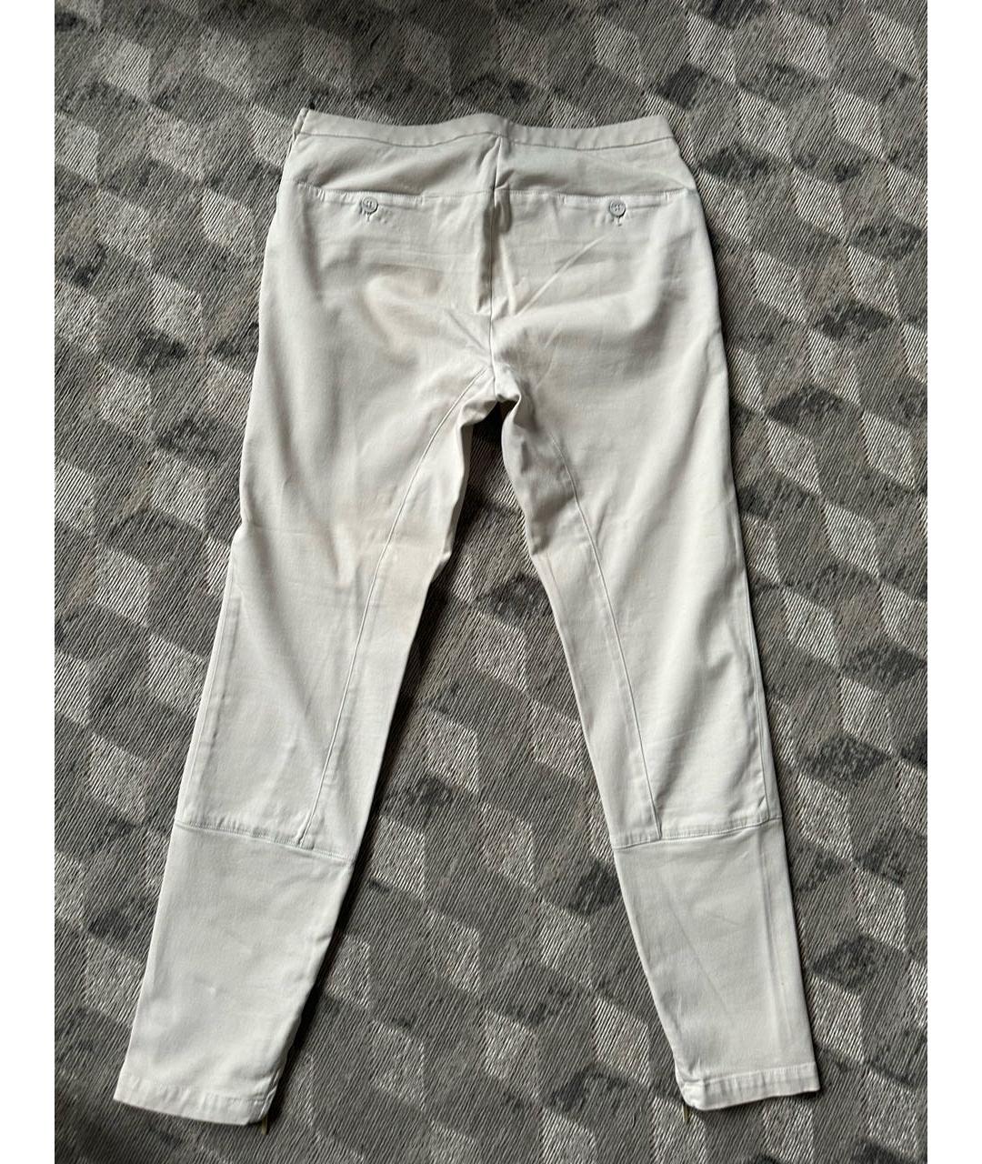 FABIANA FILIPPI Бежевые хлопко-эластановые брюки узкие, фото 2